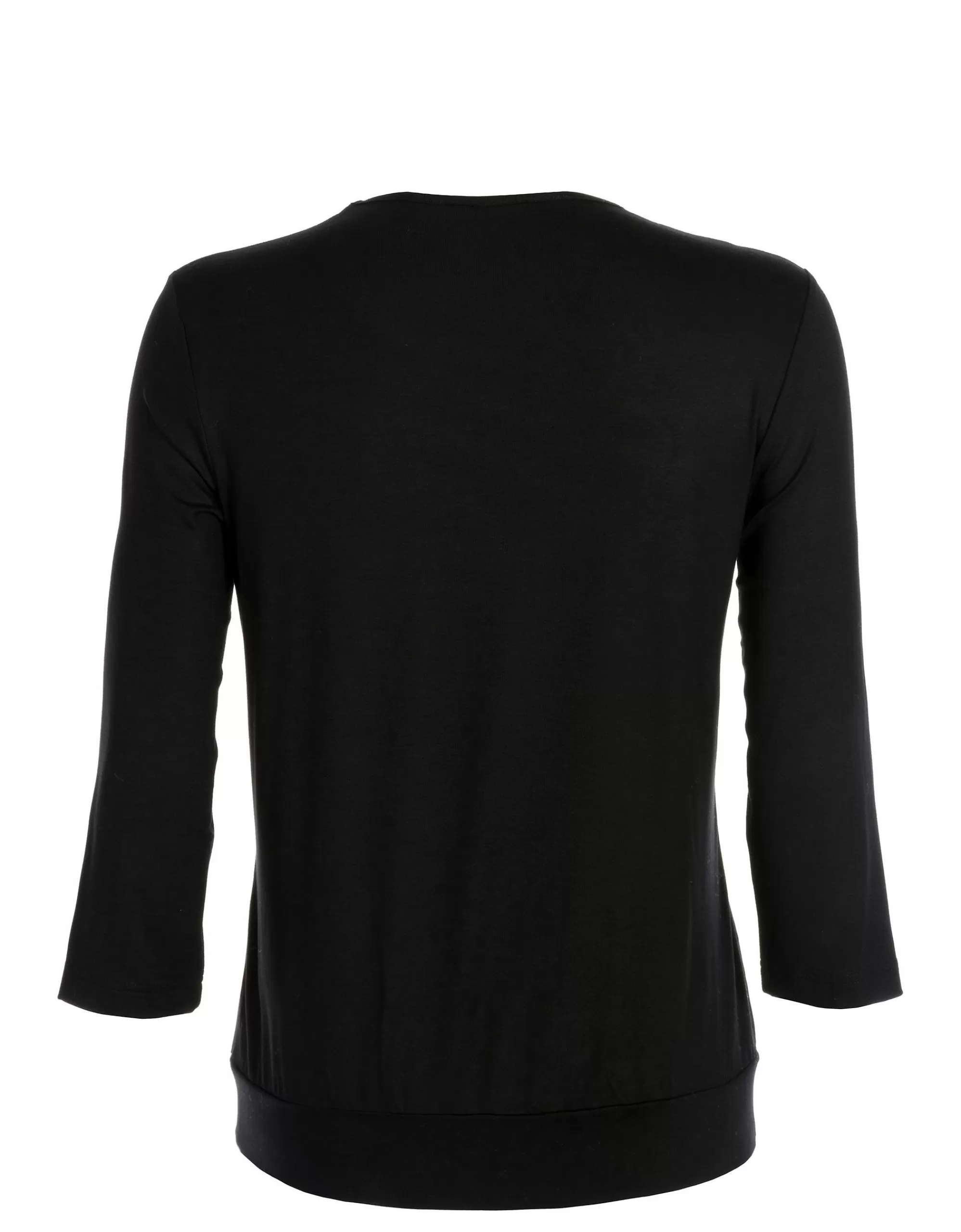 Frank Walder 3/4 Arm Blusenshirt Mit Unterlegtem Vorderteil Schwarz Online