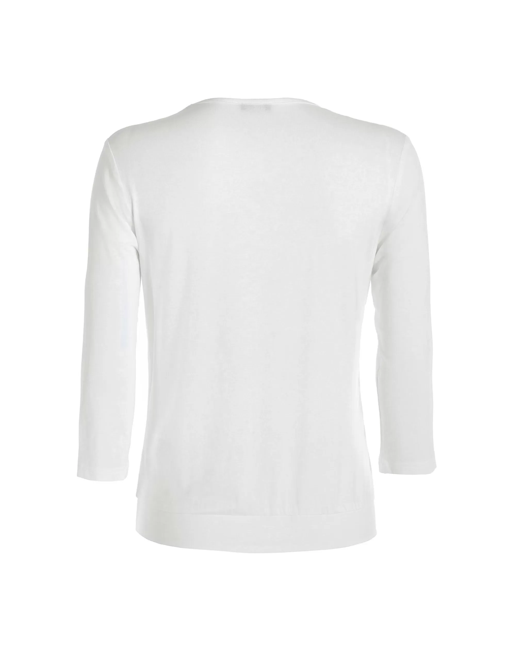 Frank Walder 3/4 Arm Blusenshirt Mit Unterlegtem Vorderteil Ecru Outlet