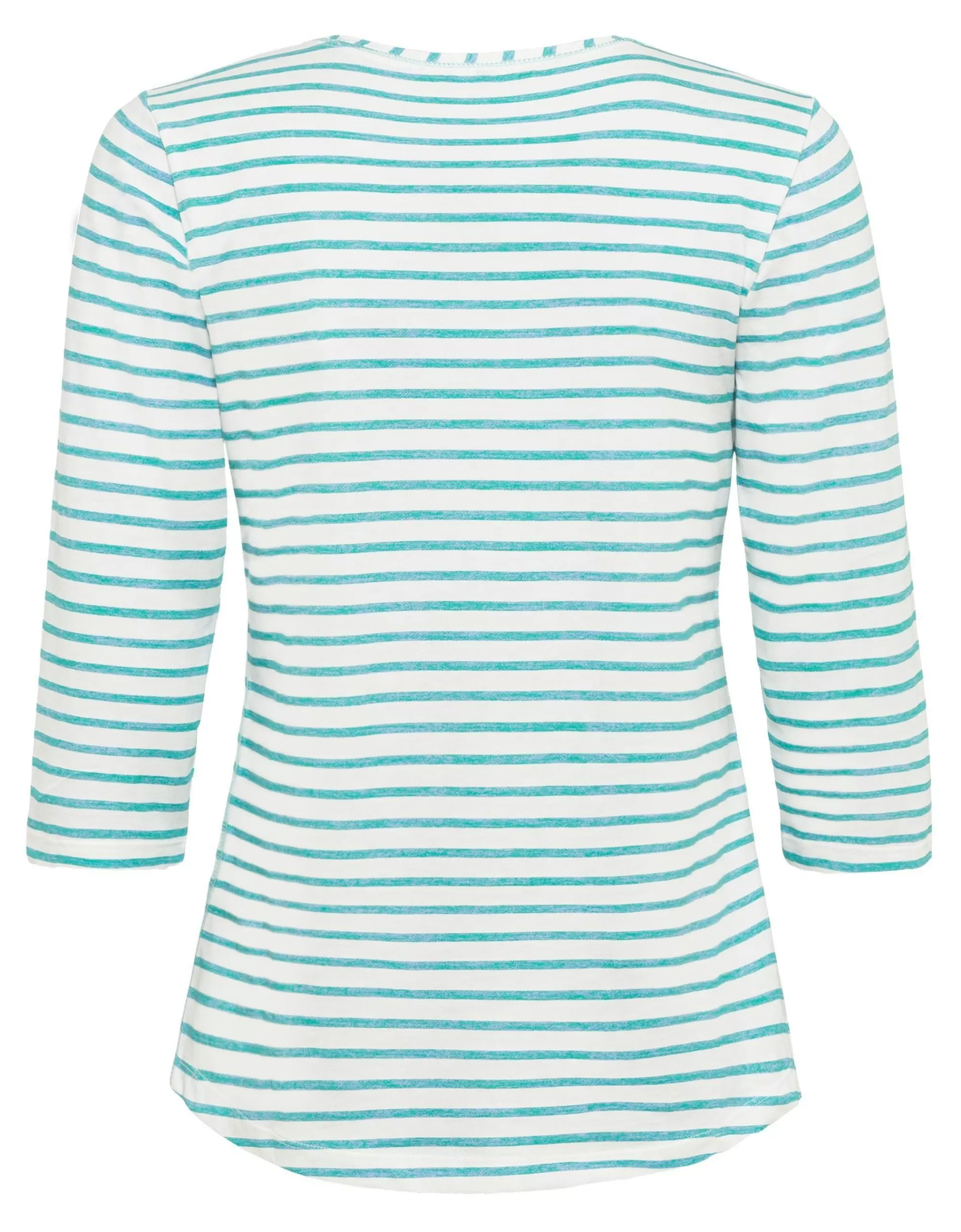 Olsen 3/4 Arm Shirt Gestreift Und Frontprint Blau/Weiß Online