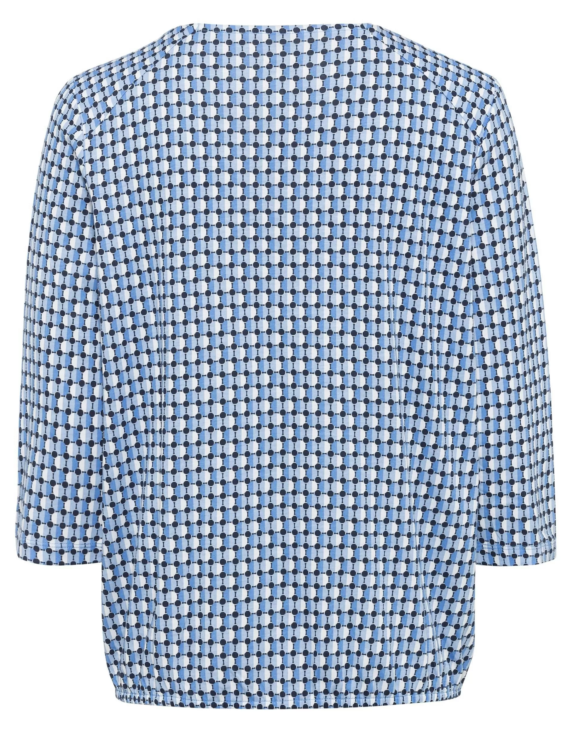 Olsen 3/4 Arm Shirt Im Allover Muster Blau/Weiß Cheap