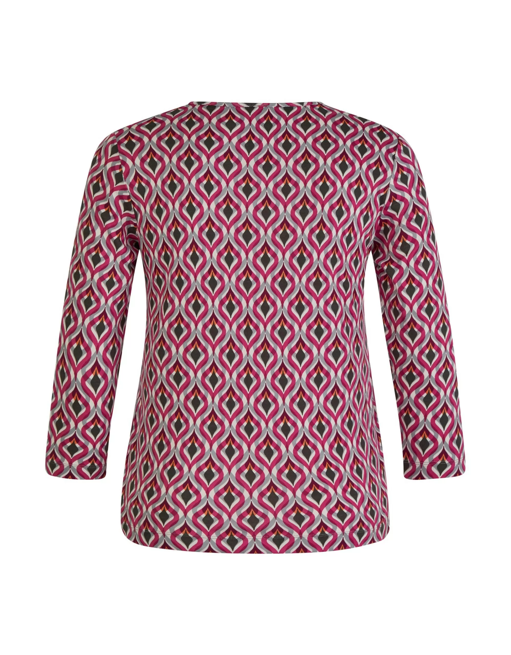 Rabe 3/4 Arm Shirt Mit Allover-Druck Pink/Grau/Weiß Cheap