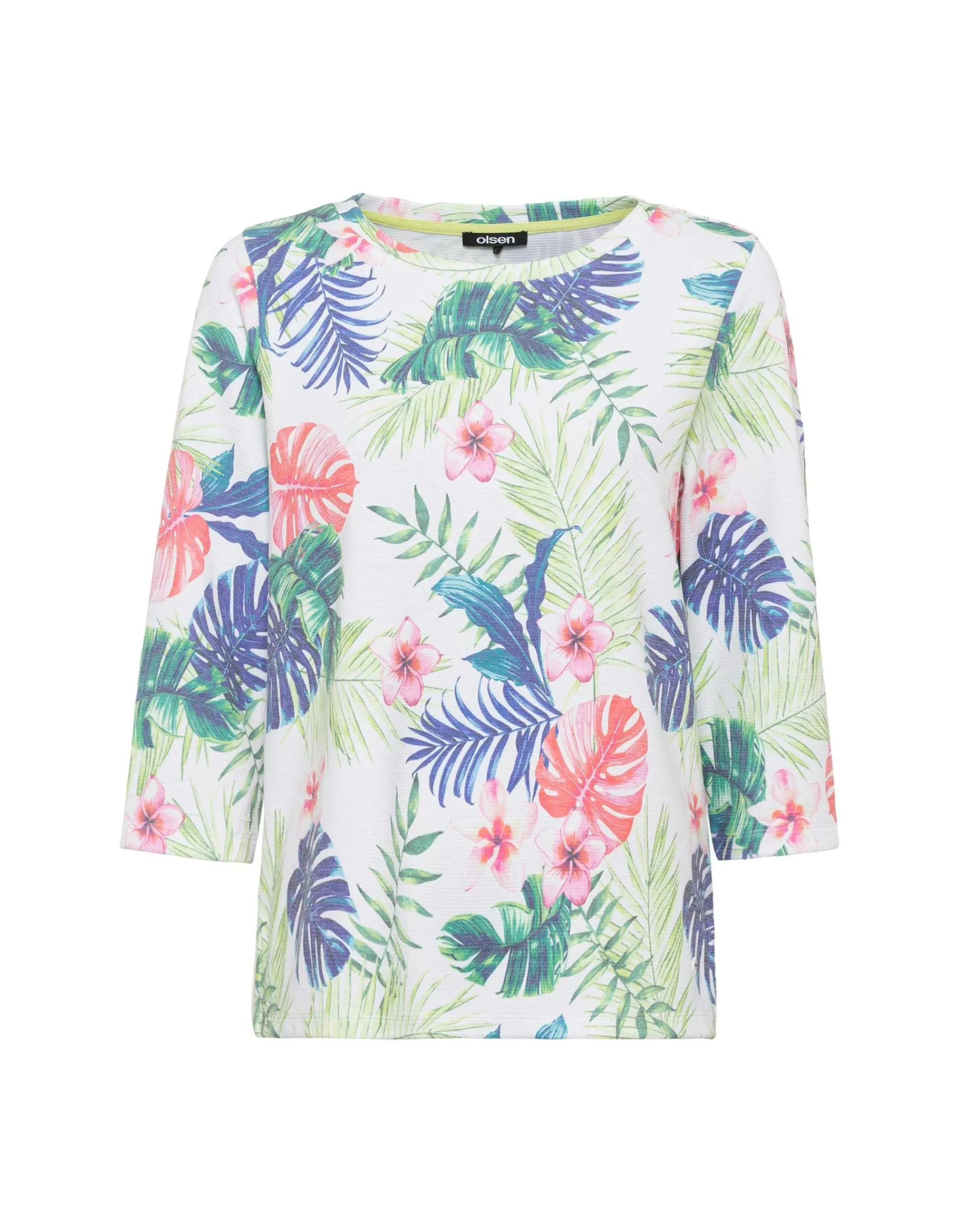 Olsen 3/4 Arm Shirt Mit Allover-Print Weiß/Grün/Blau/Pink Best Sale