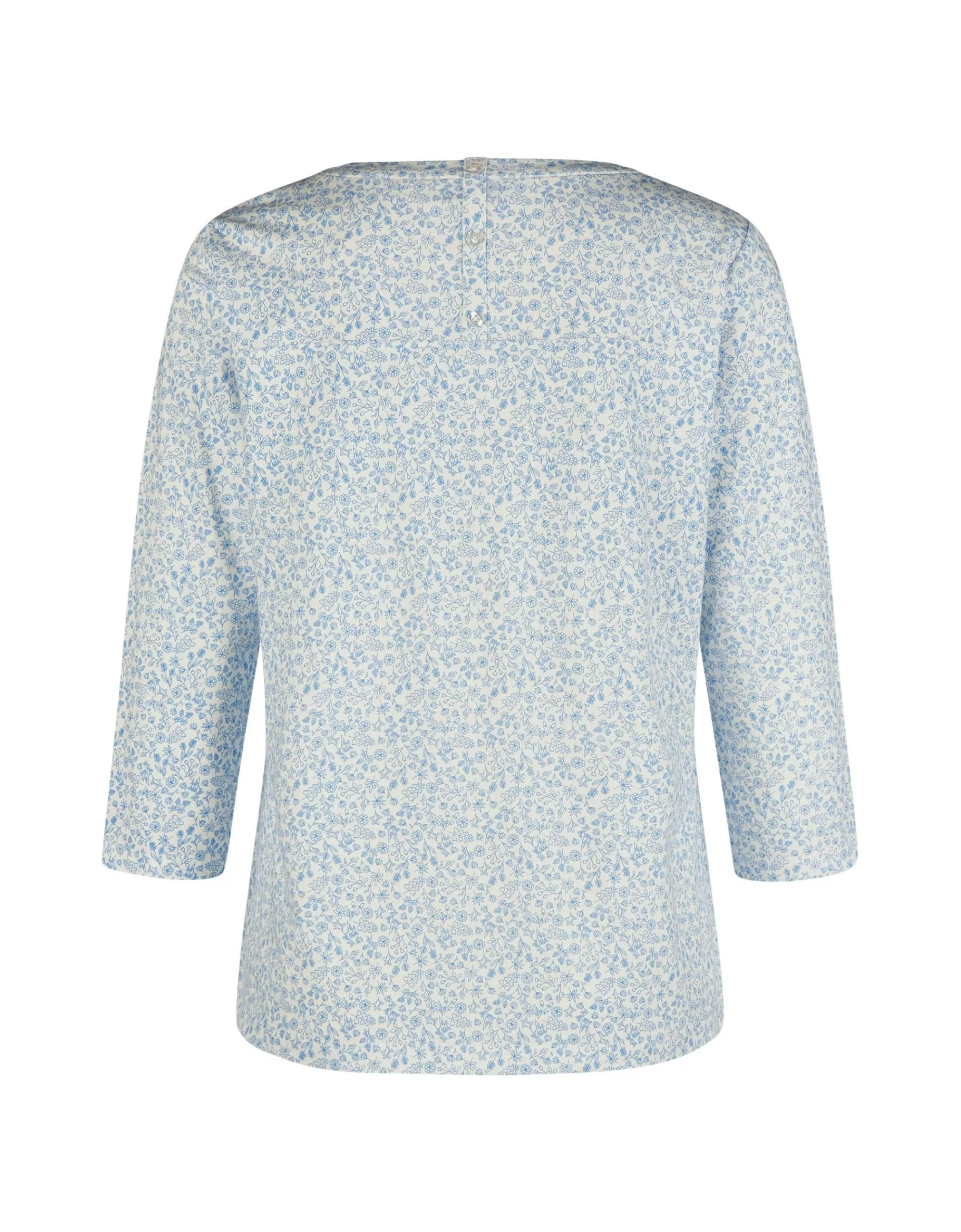 CHOiCE 3/4 Arm Shirt Mit Floralem Muster Weiß/Blau Flash Sale