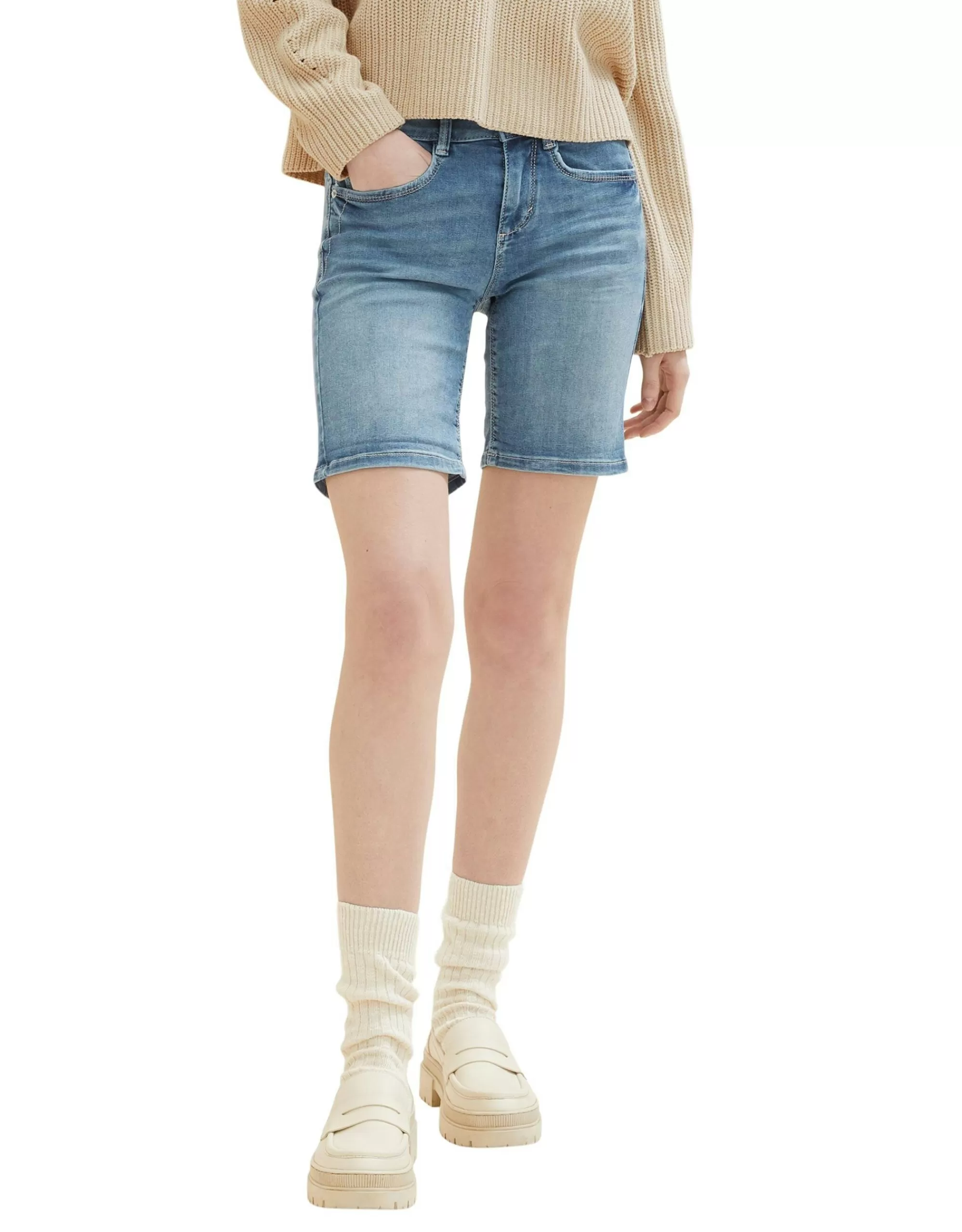 TOM TAILOR Alexa Slim Jeansshorts Lightstone Flash Sale