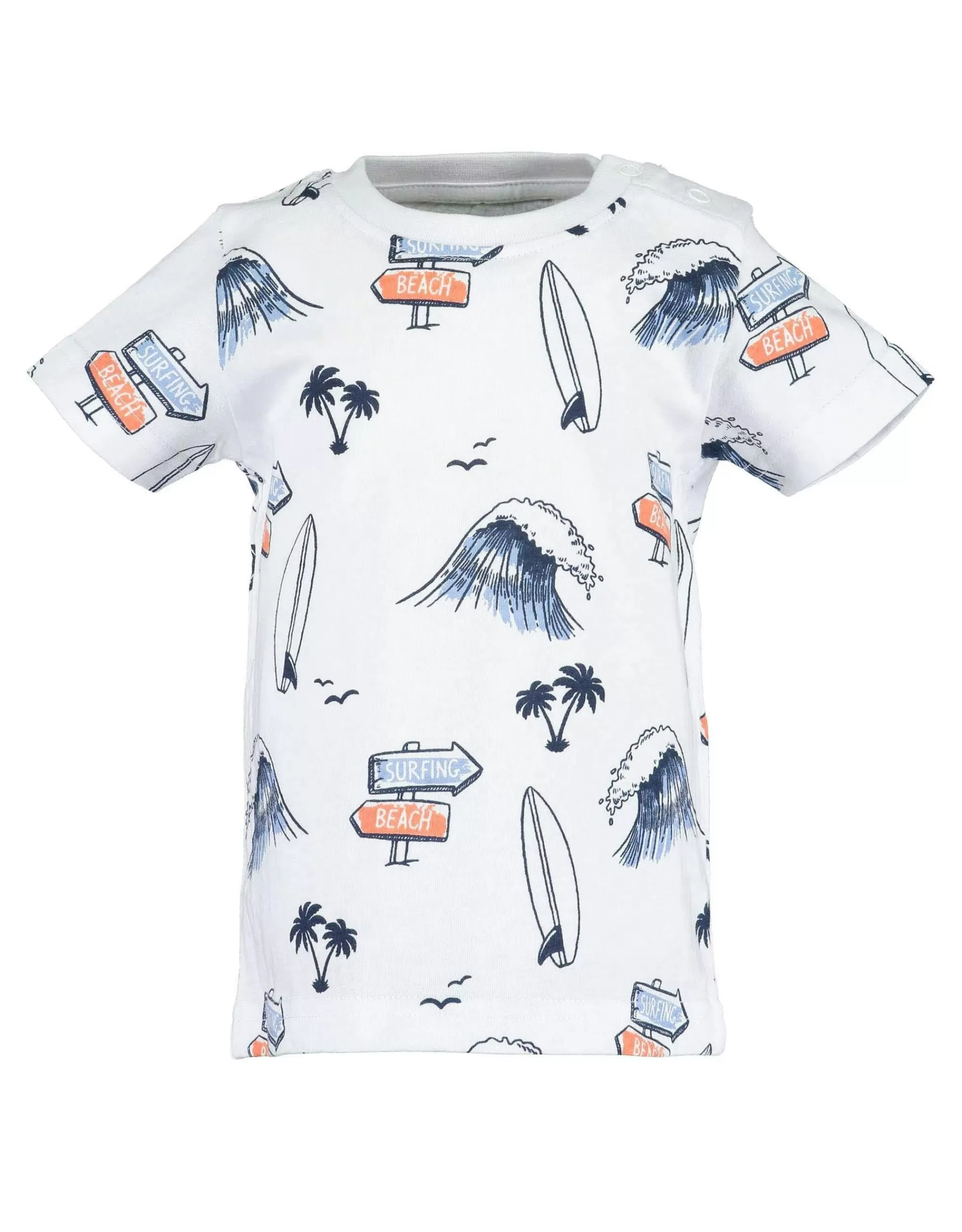 Baby Boys T-Shirt Im Beach Druck-Blue Seven Hot