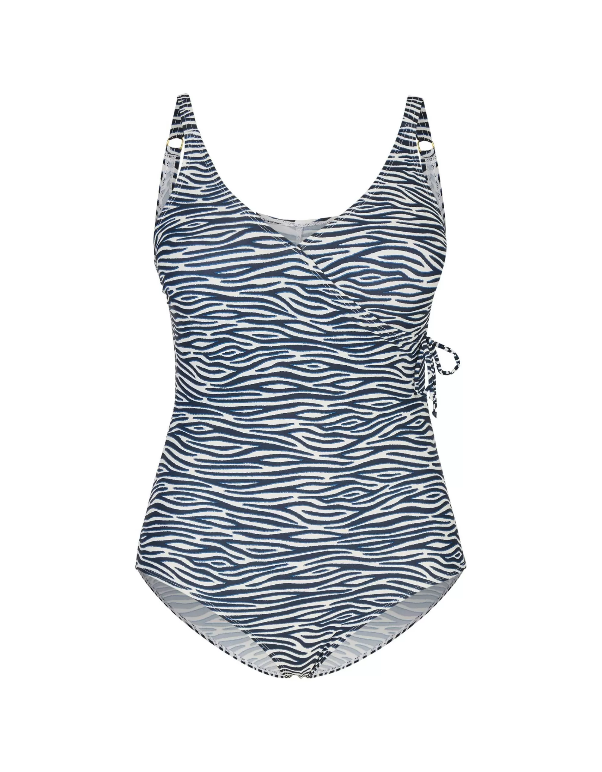 Bexleys woman Badeanzug Mit Zebra Muster Blau/Weiß Clearance