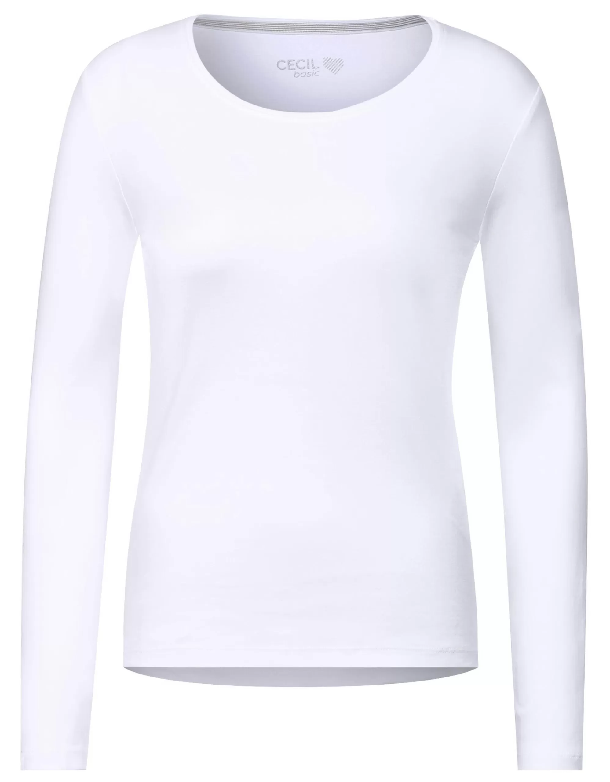 CECIL Basic Langarmshirt Weiß Cheap