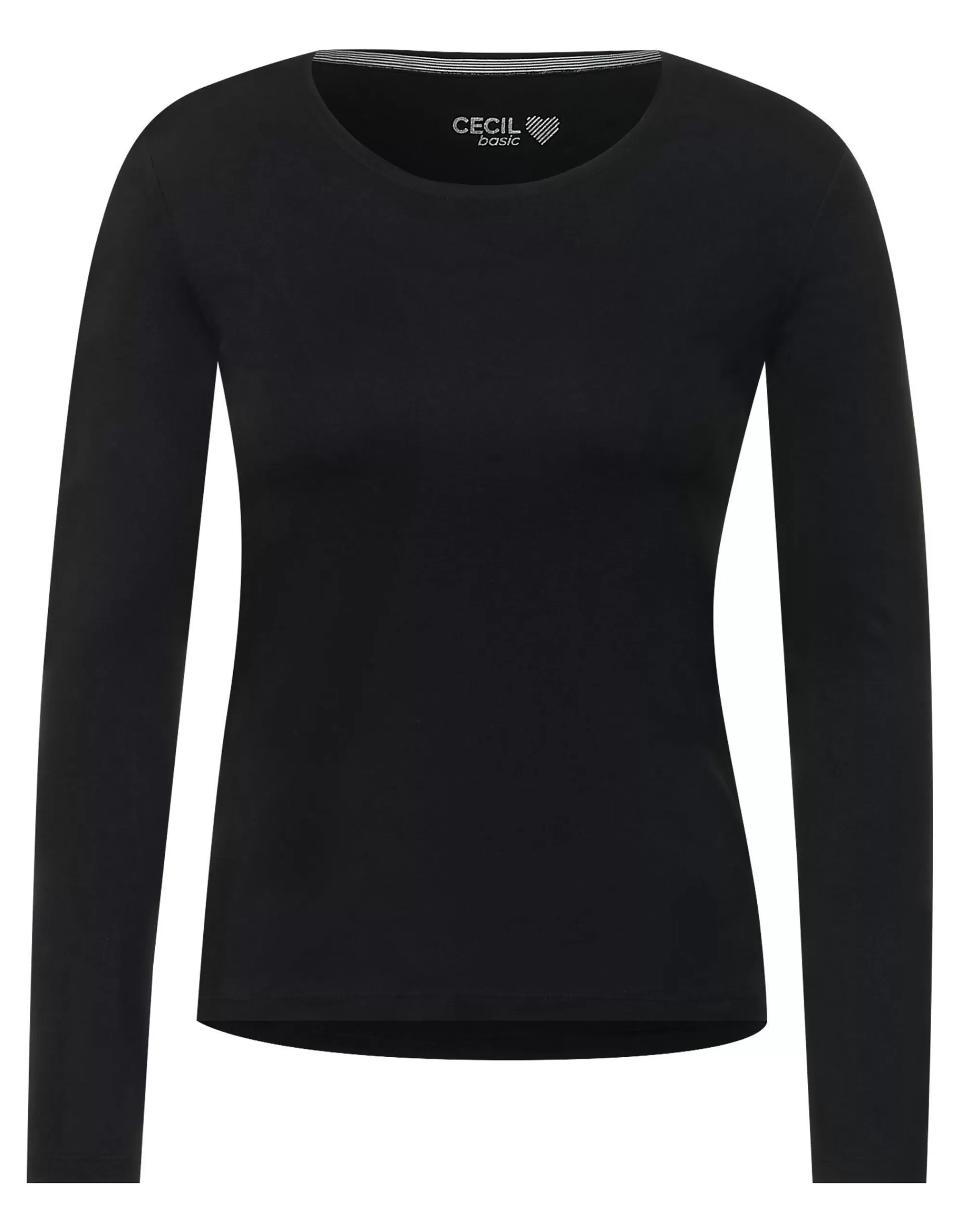 CECIL Basic Langarmshirt Schwarz Cheap