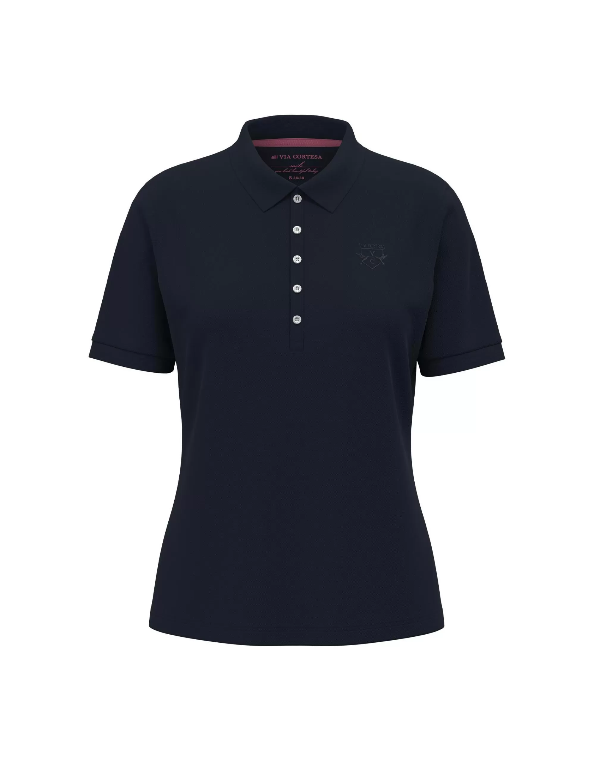 Via Cortesa Basic Poloshirt Marine Cheap