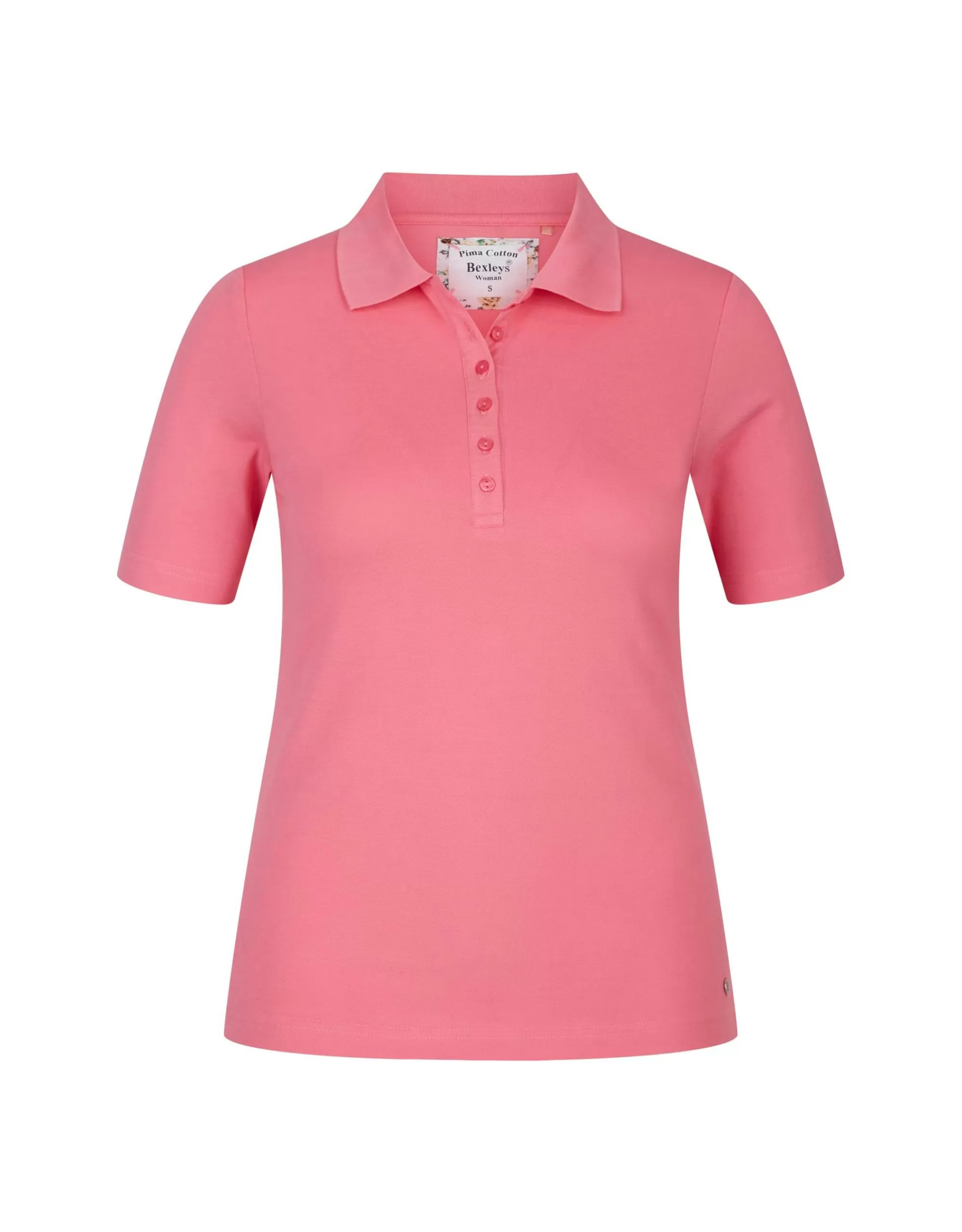 Bexleys woman Basic Poloshirt In Pique-Struktur Pink Online