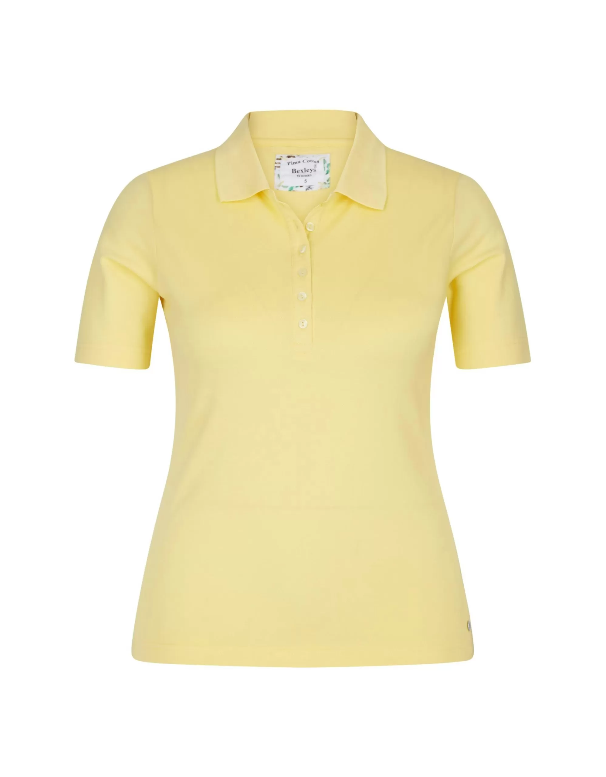 Bexleys woman Basic Poloshirt In Pique-Struktur Gelb New