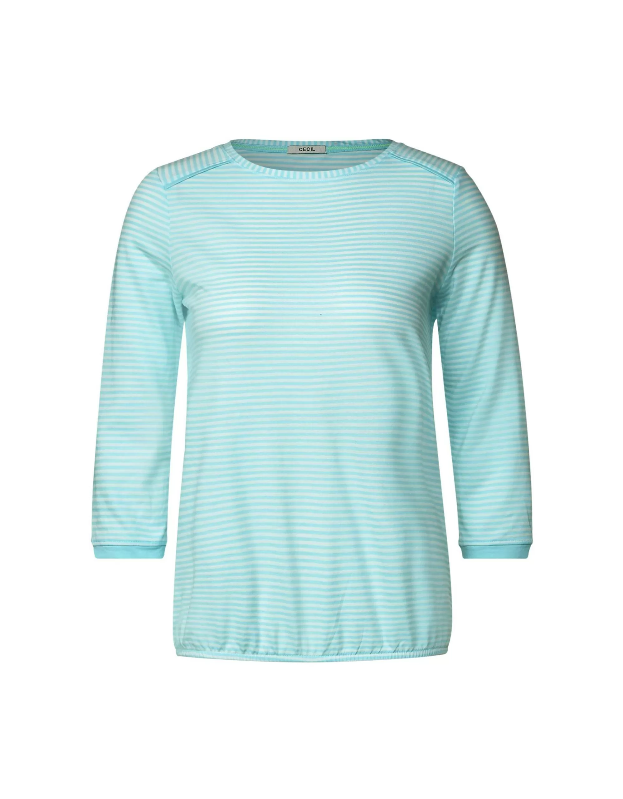 CECIL Basic Streifenshirt Hellblau Clearance