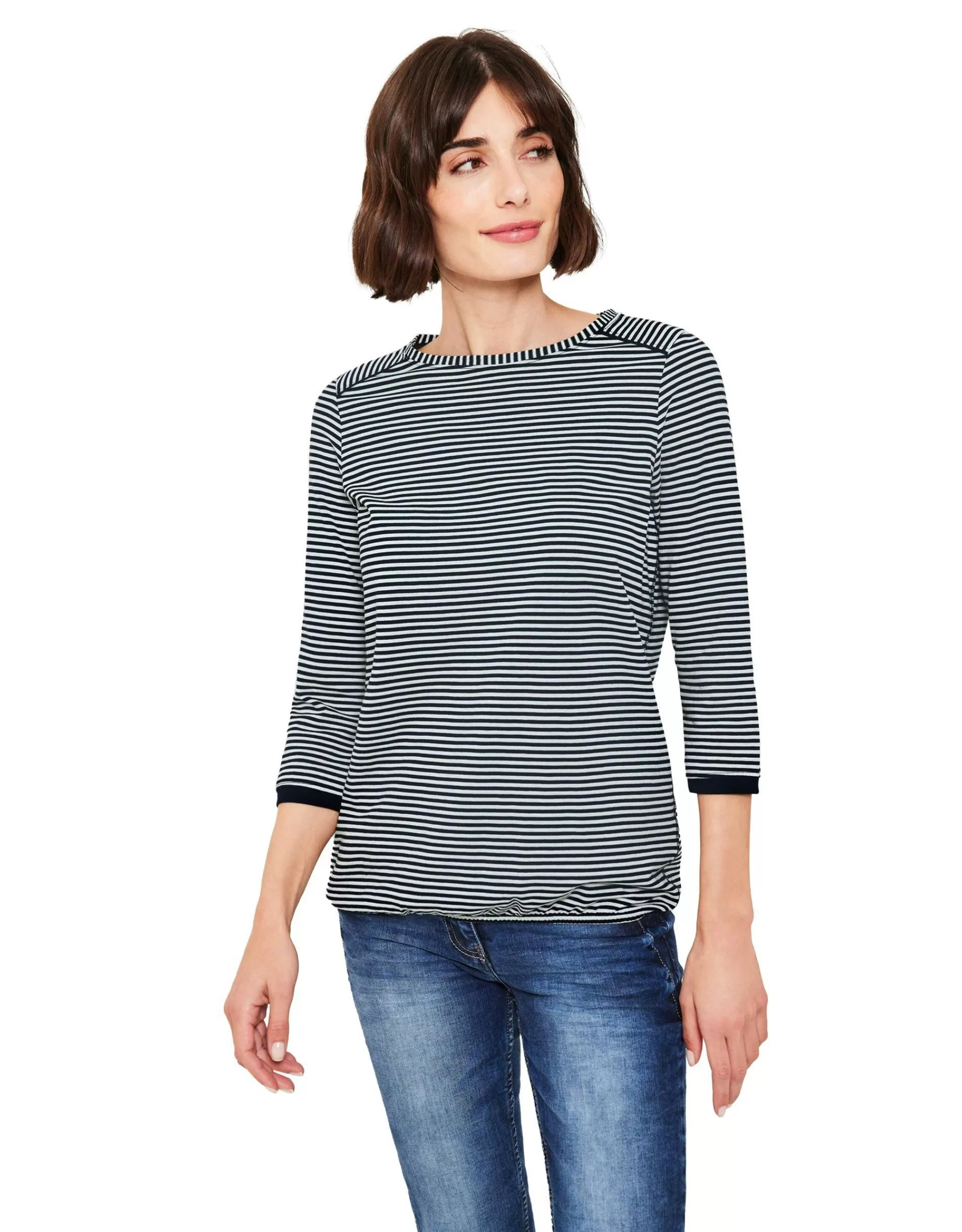 CECIL Basic Streifenshirt Dunkelblau Flash Sale