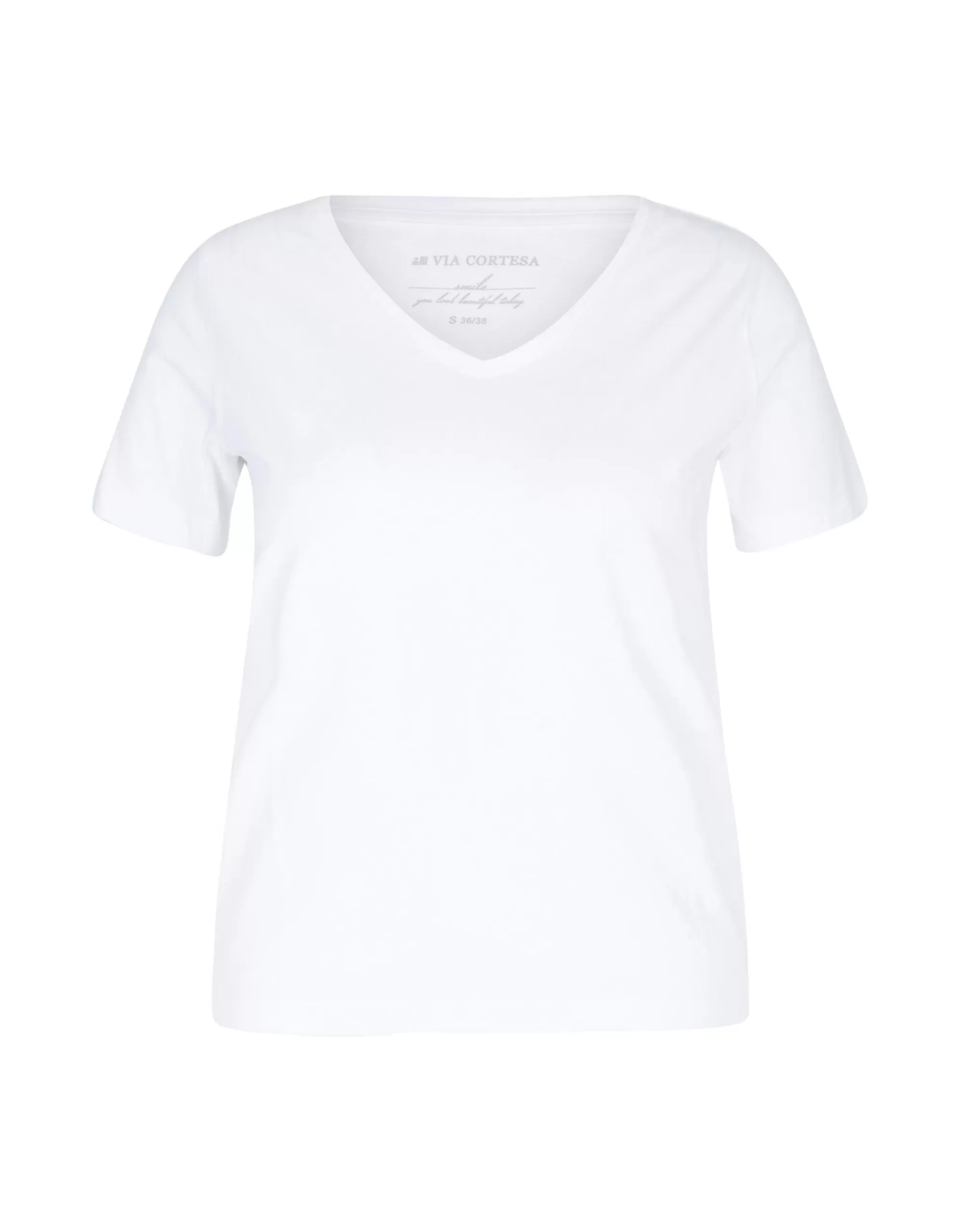 Via Cortesa Basic T-Shirt Weiß Fashion