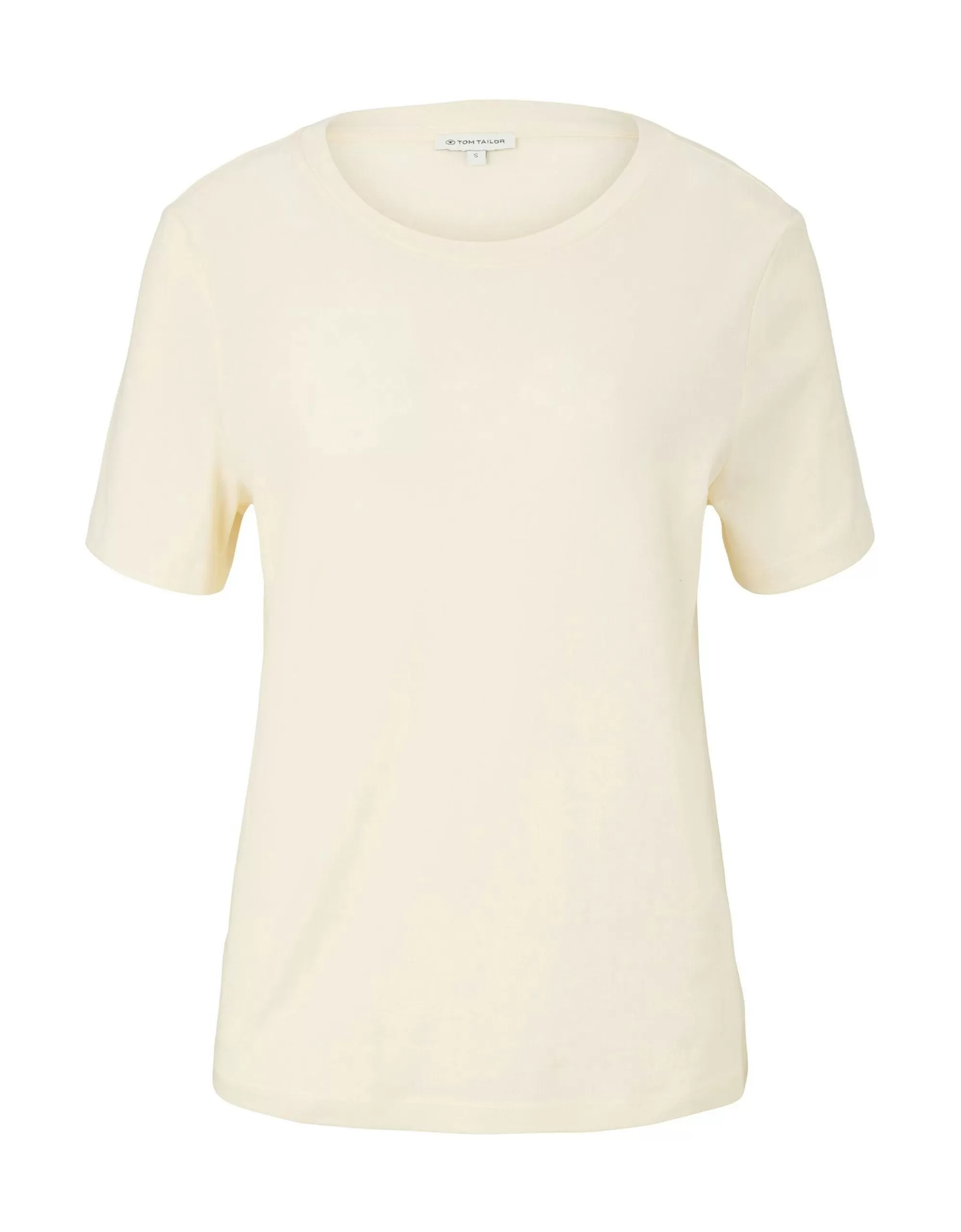 TOM TAILOR Basic T-Shirt Creme Clearance