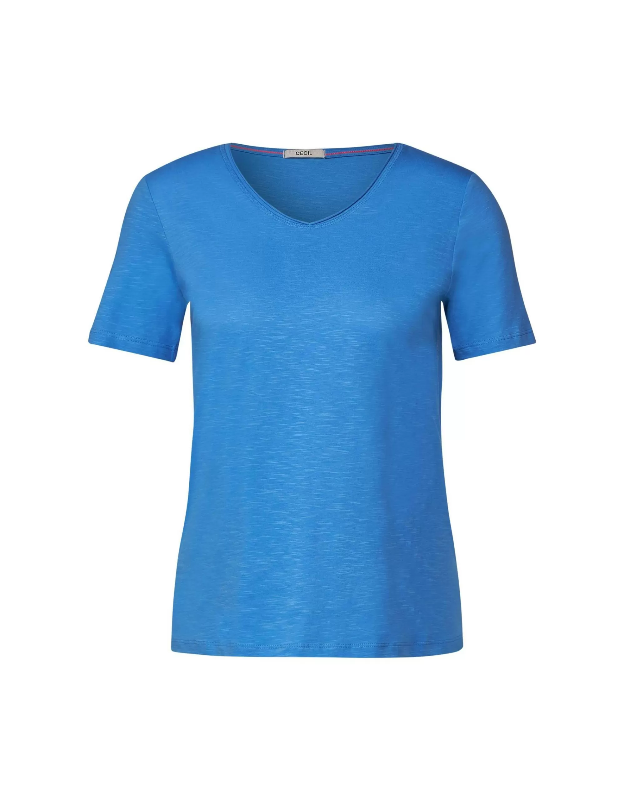 CECIL Basic T-Shirt In Unifarbe Blau Cheap