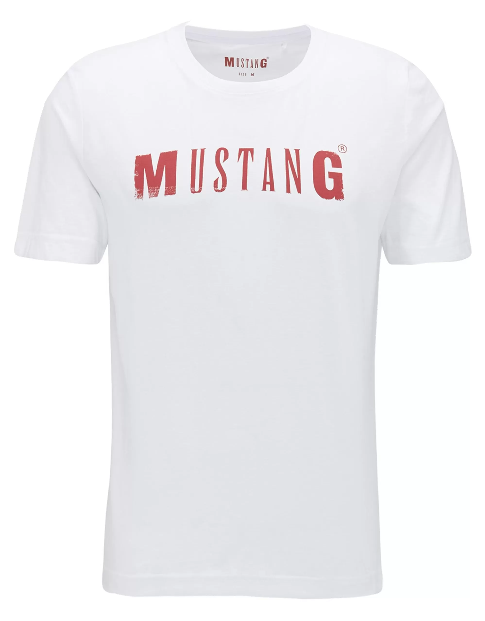 Basic T-Shirt Mit Logo-Print-MUSTANG Flash Sale