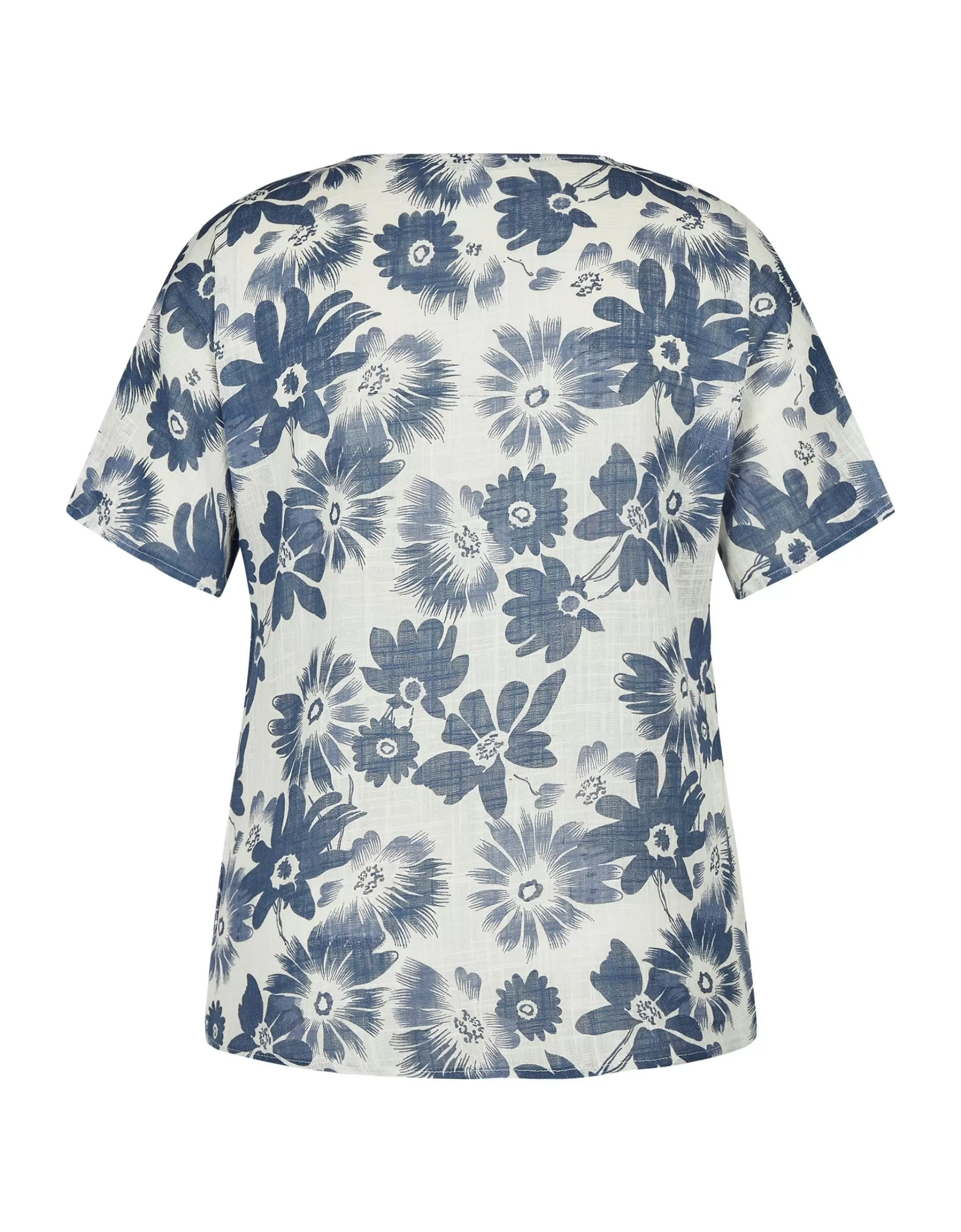 Steilmann Edition Baumwoll-Schlupfbluse Im Floralem Print Blau/Weiß Flash Sale