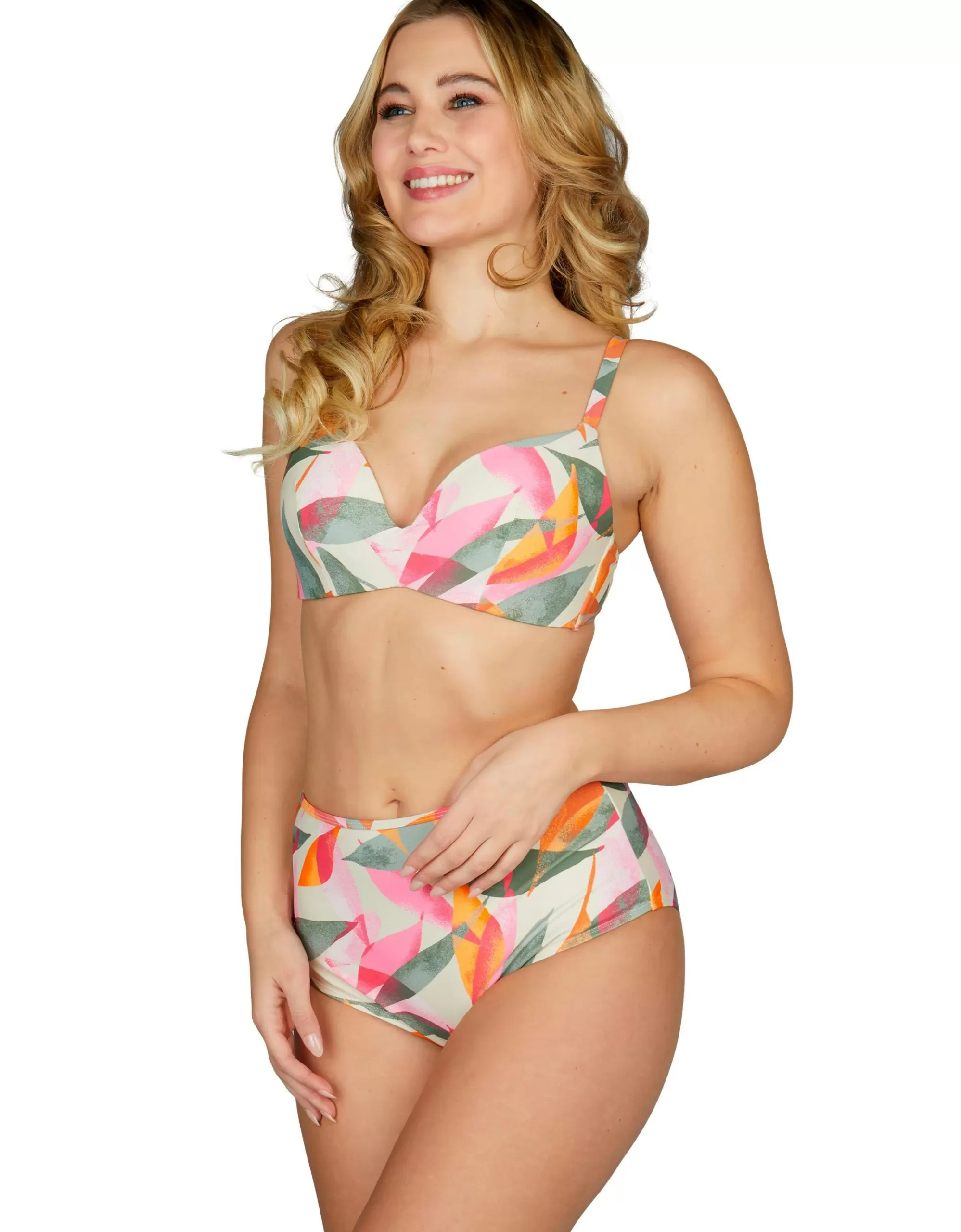 ADLER WOMEN Bikini Mit Allover-Print Pink/Creme/Khaki/Orange Cheap