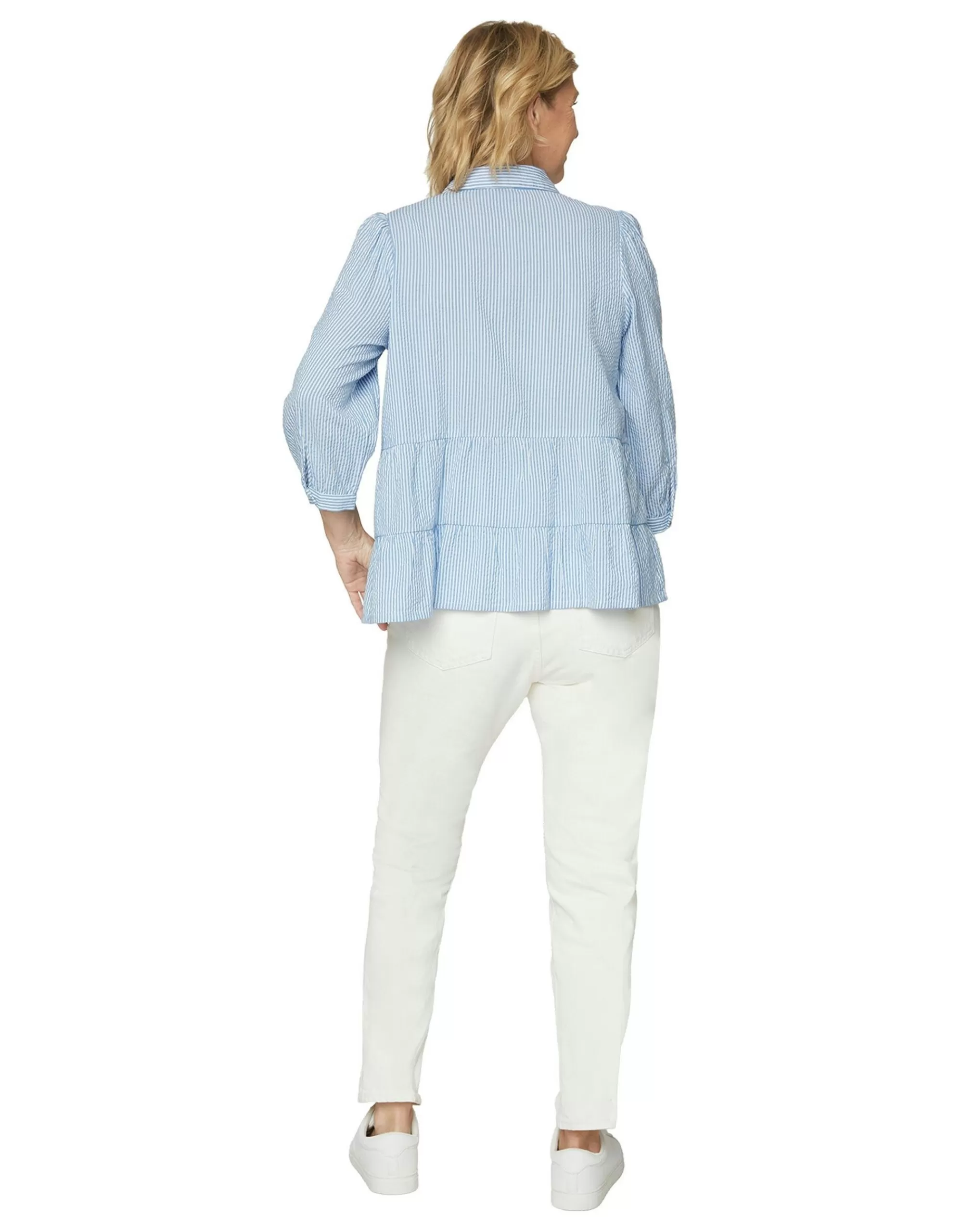 BRANDTEX Bluse Gestreift Blau/Weiß Sale