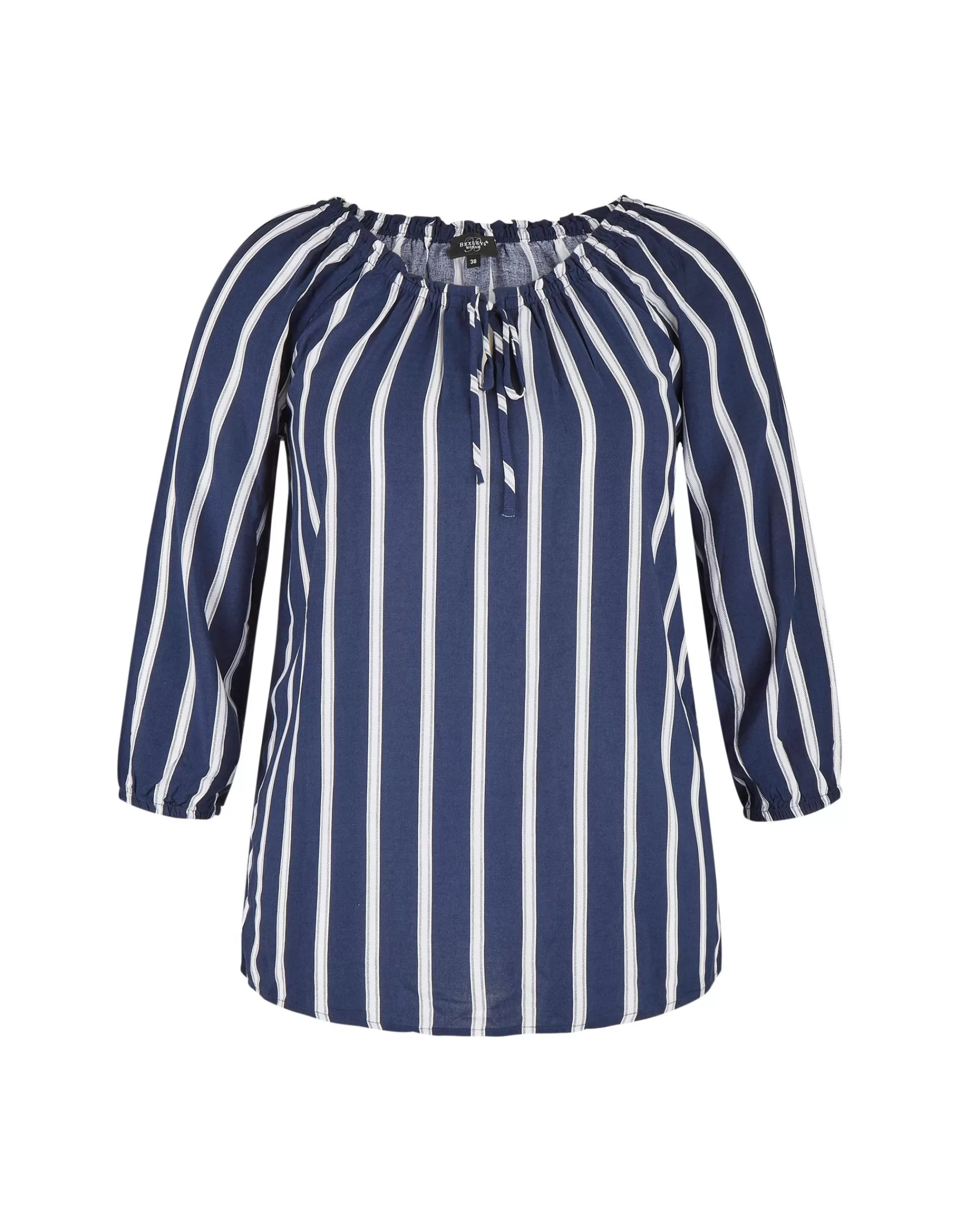 Bexleys woman Bluse Im Carmen-Stil Marine/Weiß Best