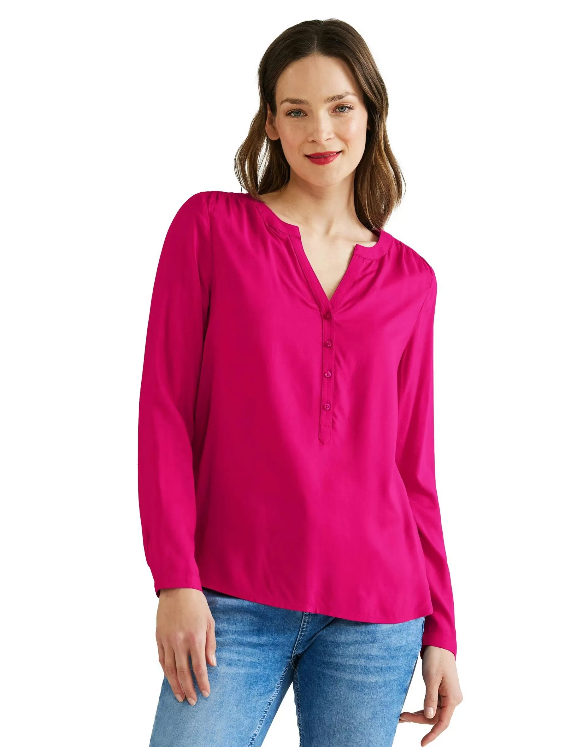 Street One Bluse In Unifarbe Pink Sale