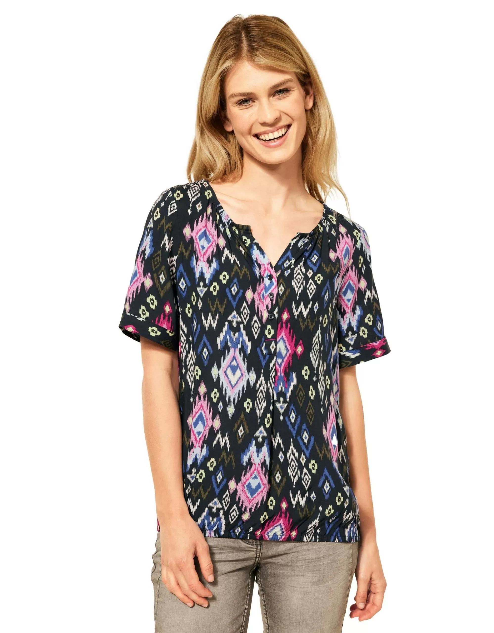 CECIL Bluse Mit Print Anthrazit Best