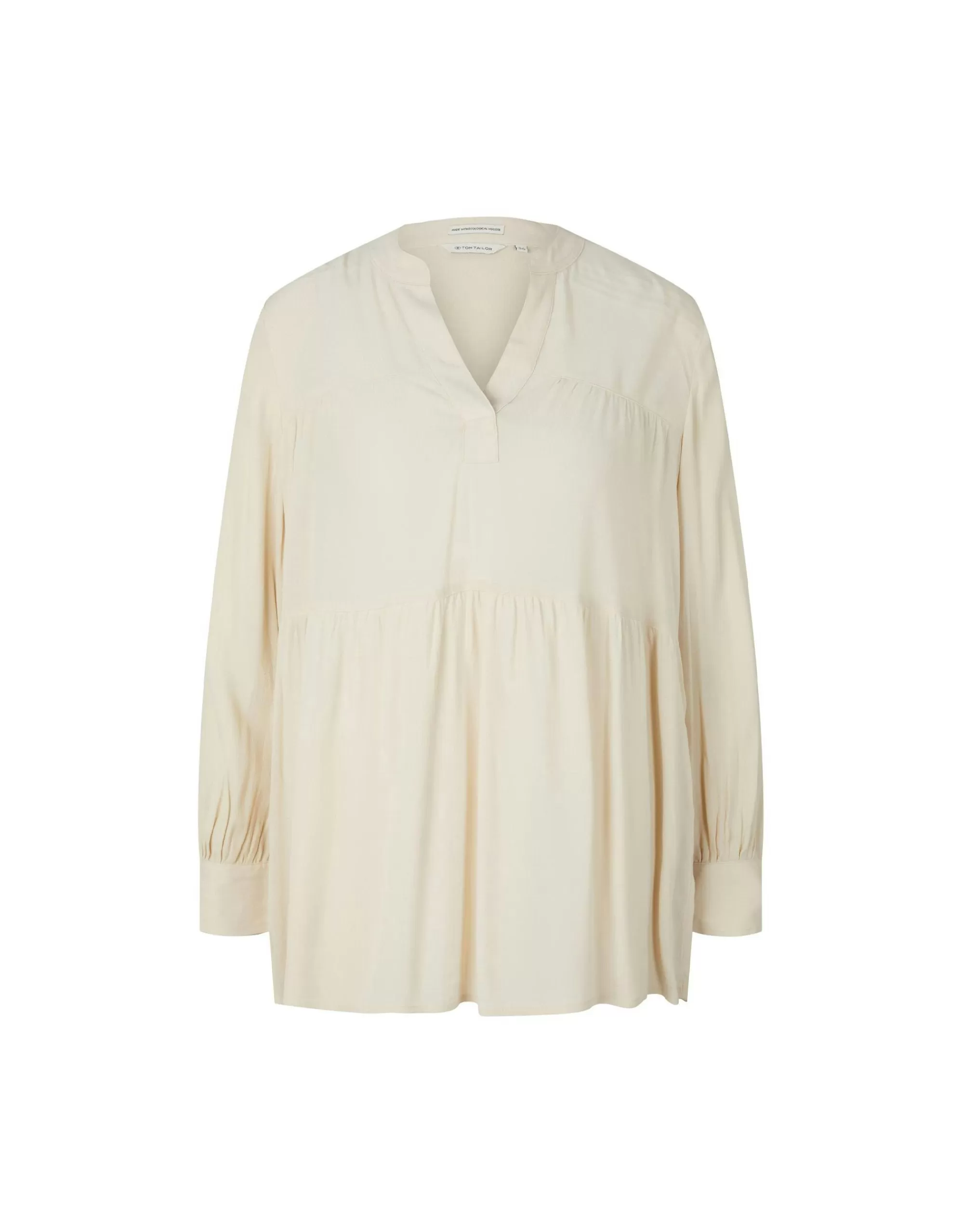 TOM TAILOR Bluse Mit Raffung Creme Flash Sale