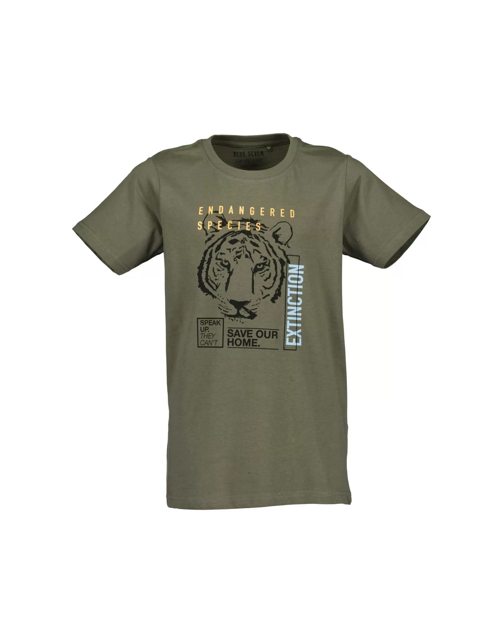 Boys T-Shirt Mit Tiger Druck-Blue Seven Fashion