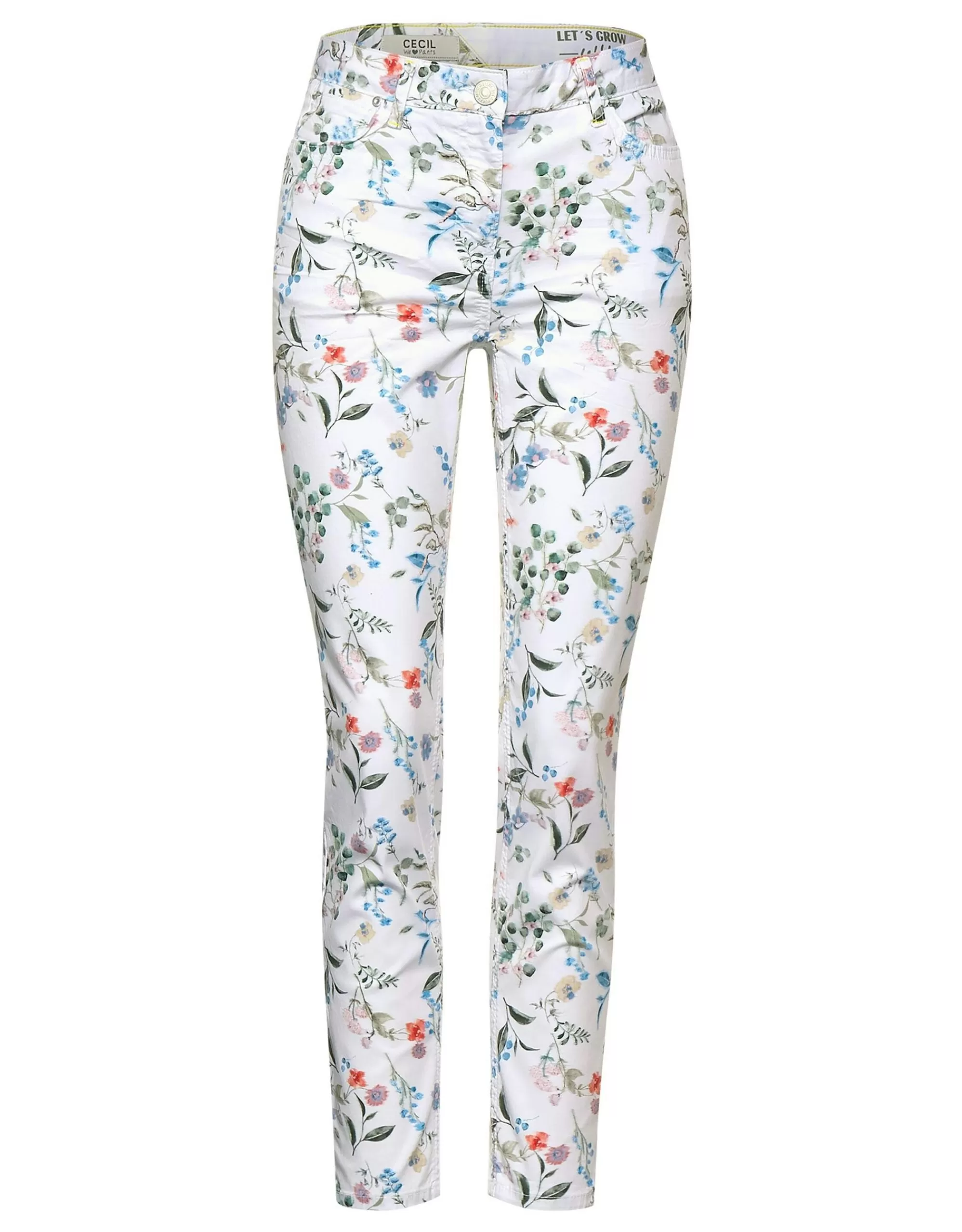 CECIL Crash-Hose Mit Blumenmuster In Denim-Style, New York Weiß Online