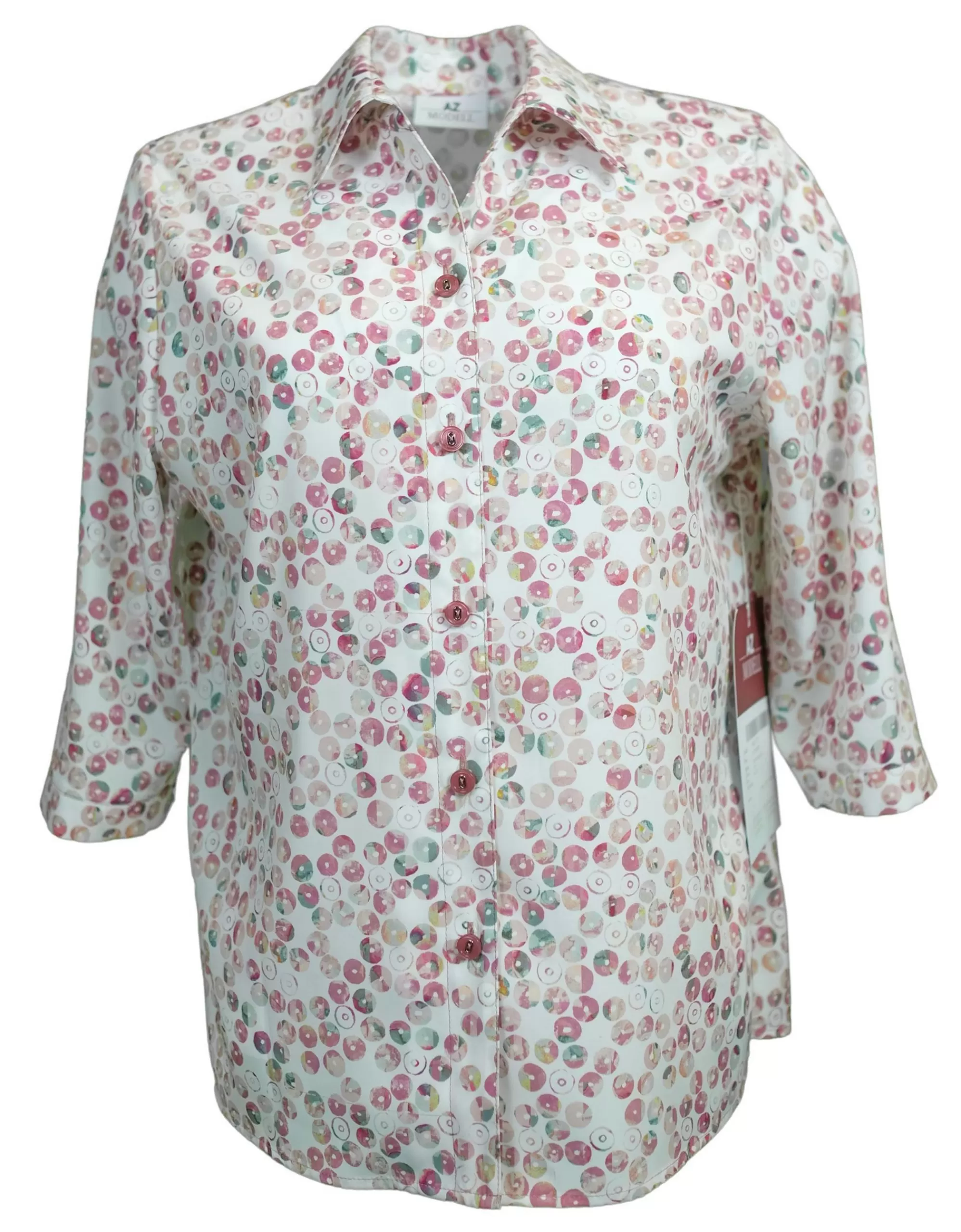 AZ-Modelle Gemusterte Bluse Rosa/Weiß Shop