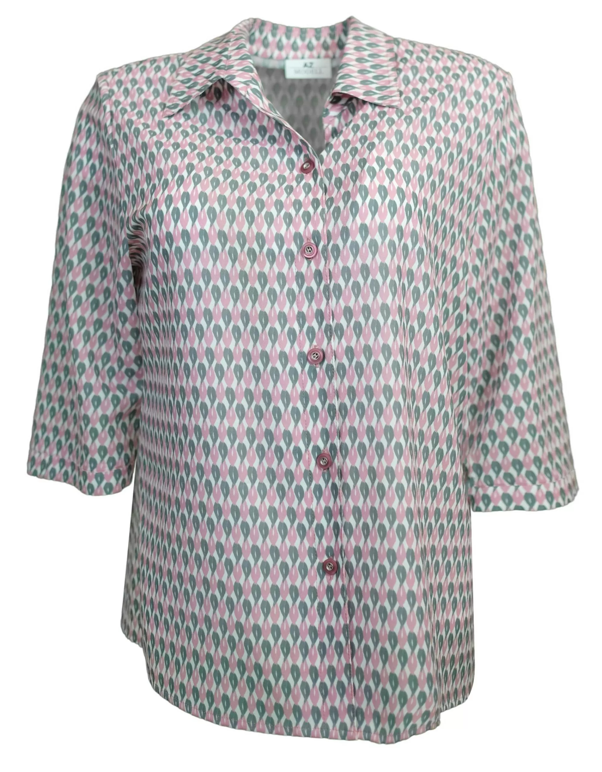 AZ-Modelle Gemusterte Bluse Rosa/Grau Flash Sale