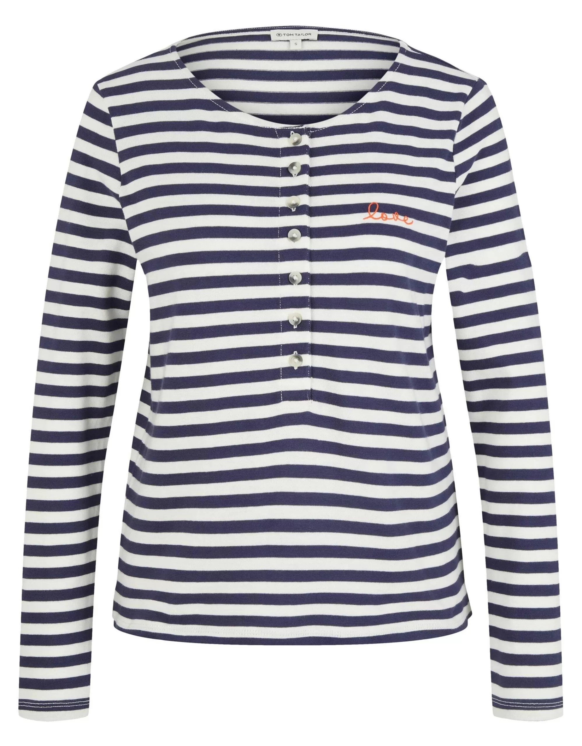 TOM TAILOR Gestreiftes Langarmshirt Navy Hot