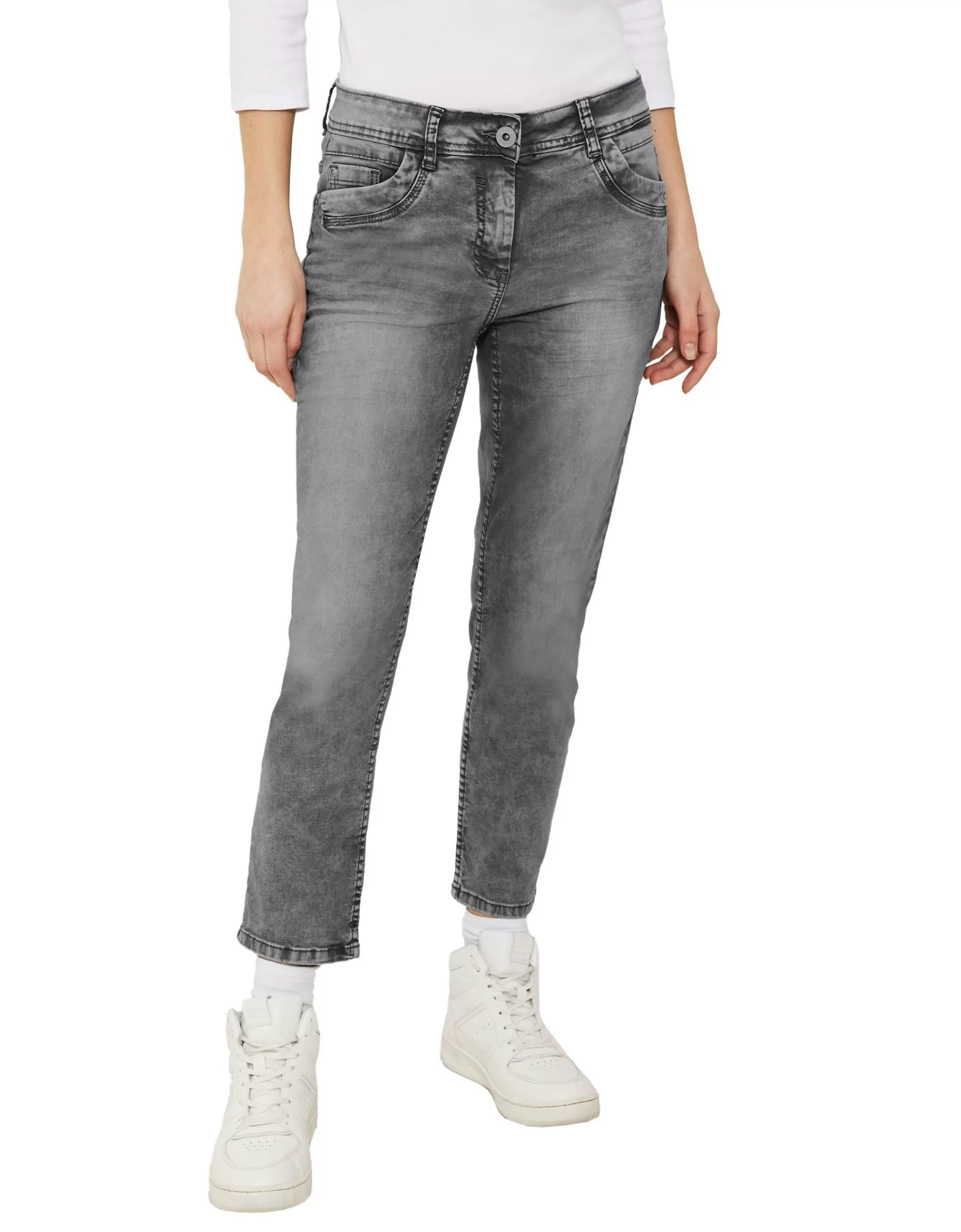 CECIL Graue Loose Fit Jeans Grey Denim Sale