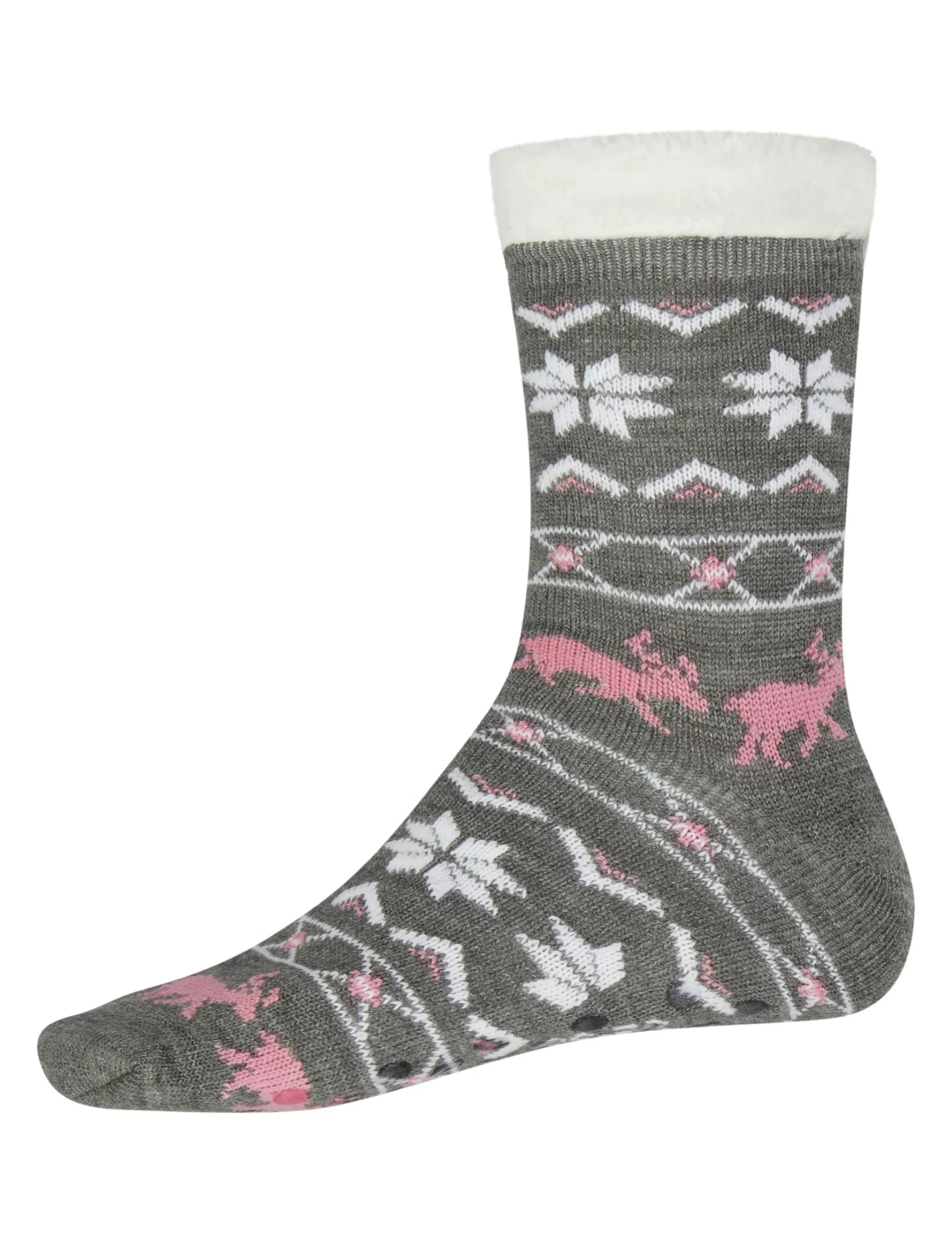 ADLER BASIC Hausschuhsocken Grau/Weiß Cheap