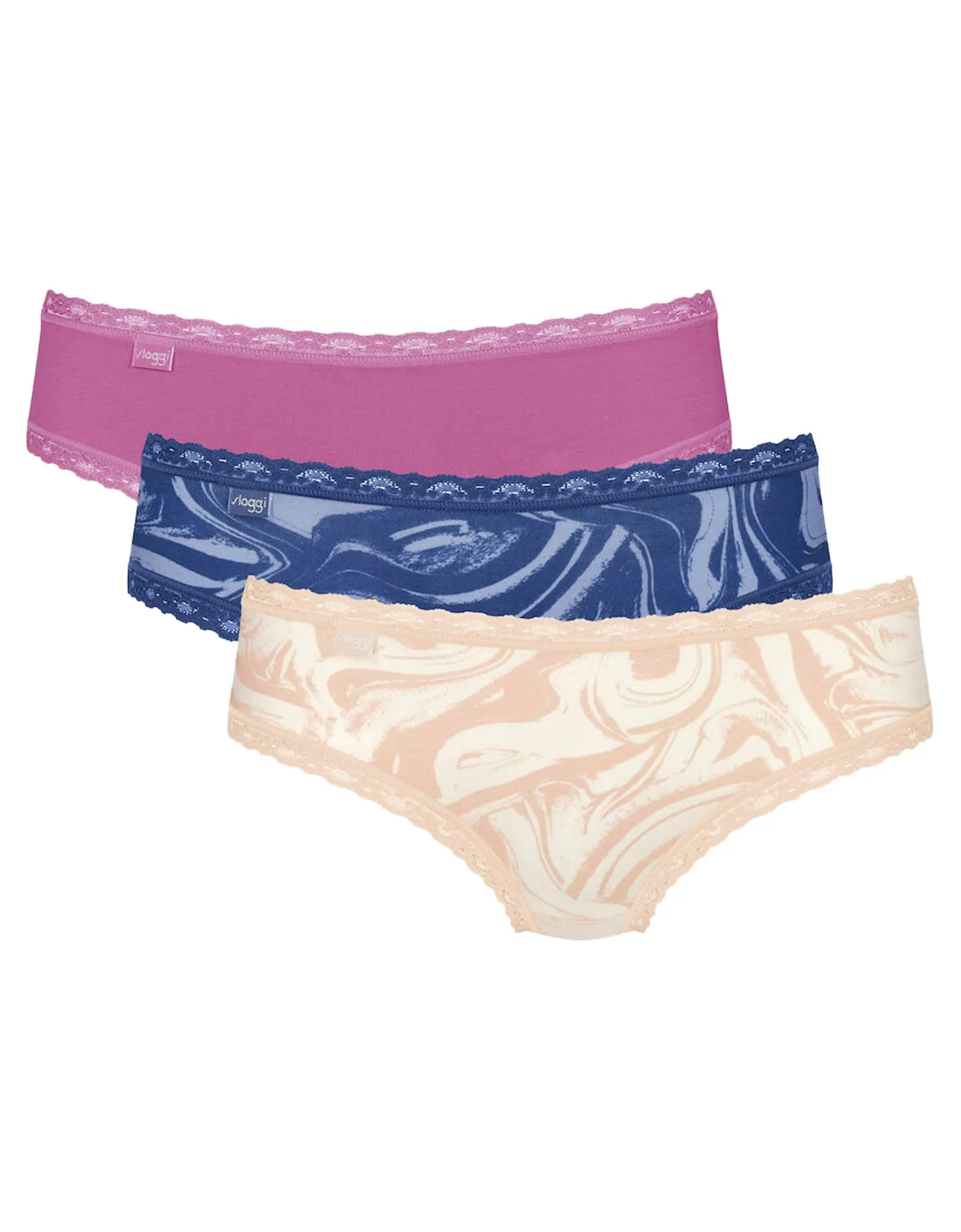 Sloggi Hipster Slips 3Er Pack Lila/Blau/Hellblau/Beige Best Sale