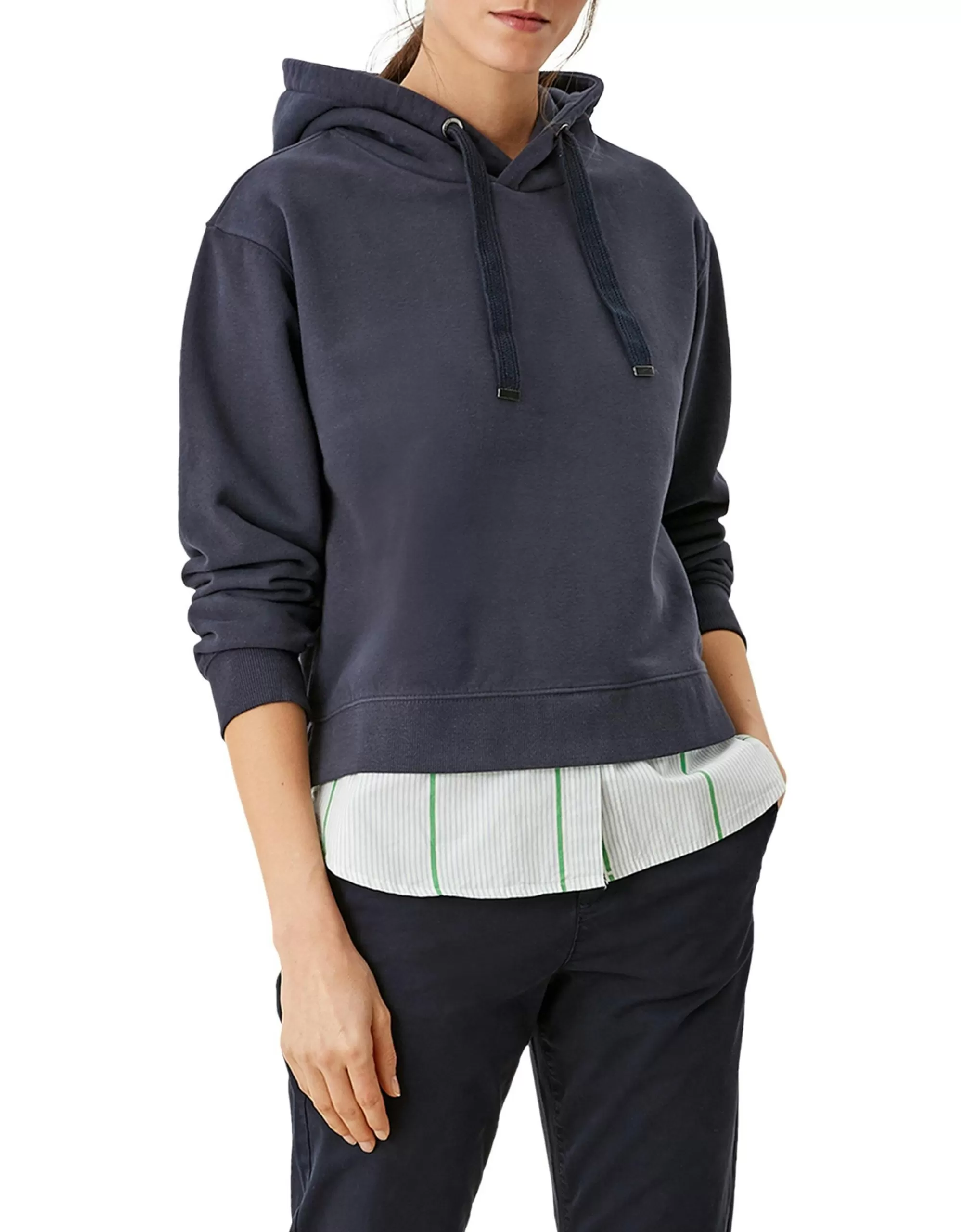 s.Oliver Hoodie Mit Bluseneinsatz Navy Shop