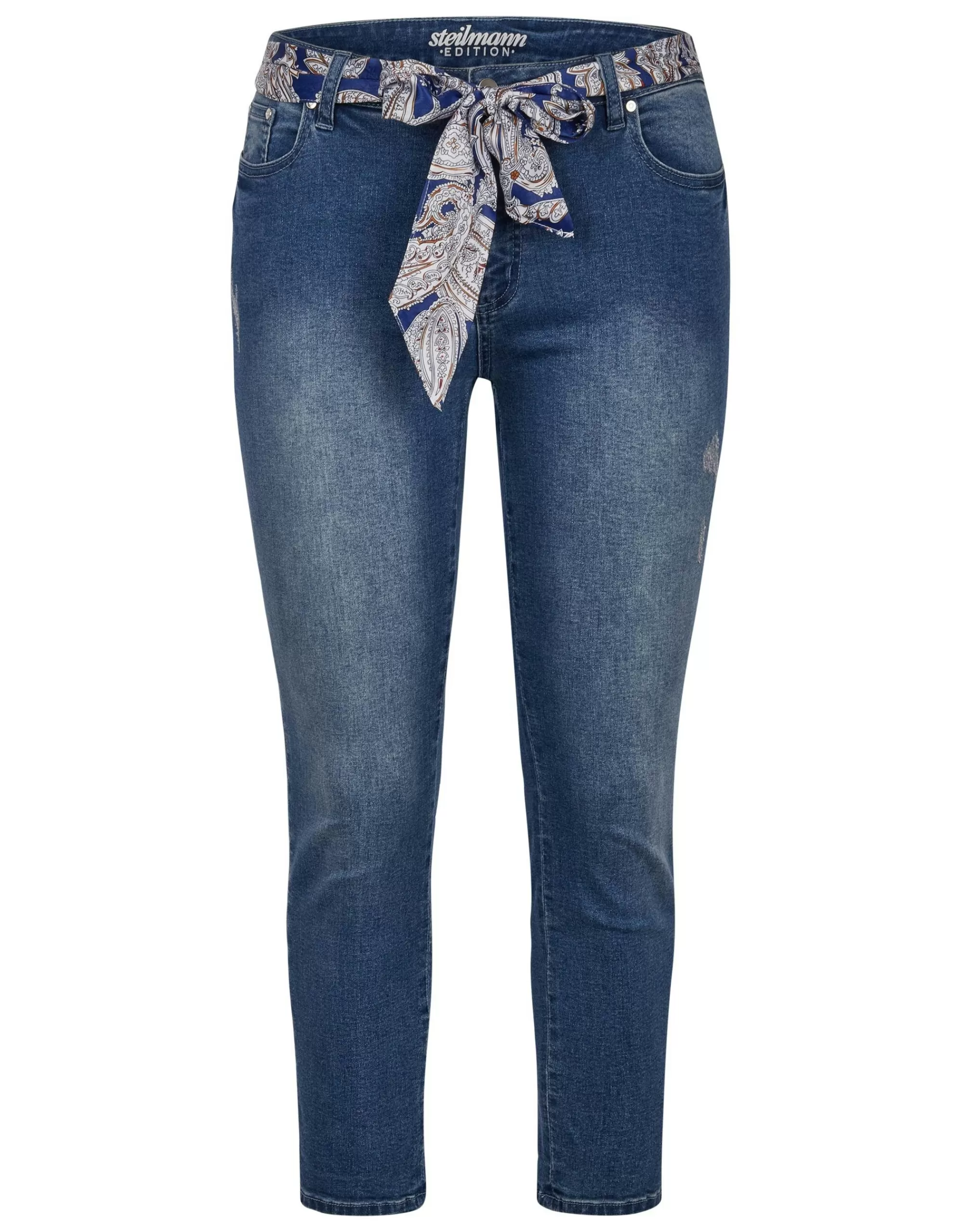 Steilmann Edition Jeanshose Mit Gemustertes-Bindeband Denim Medium Stone Best