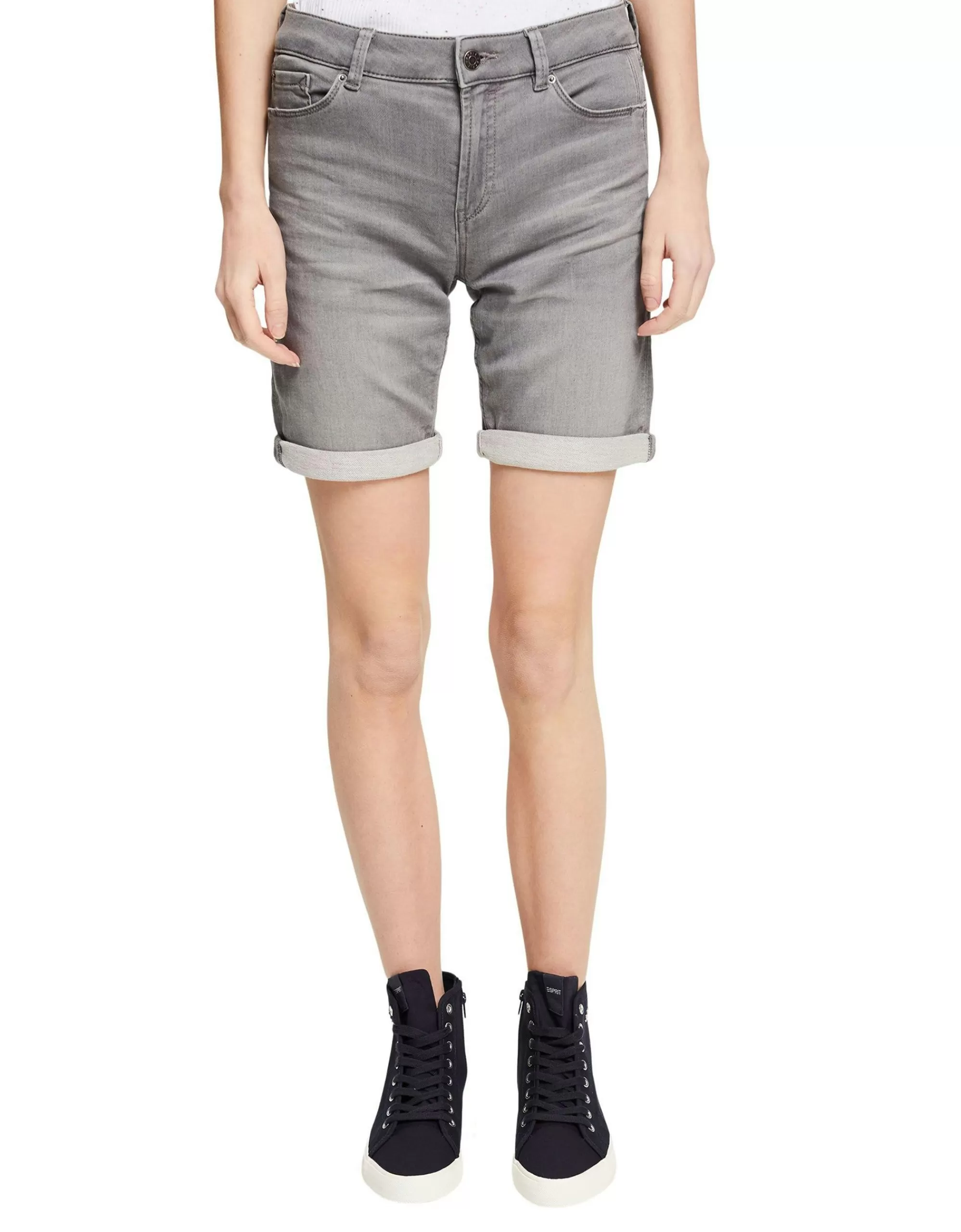 Esprit Jeans-Shorts Aus Bio-Baumwoll-Mix Grau Store