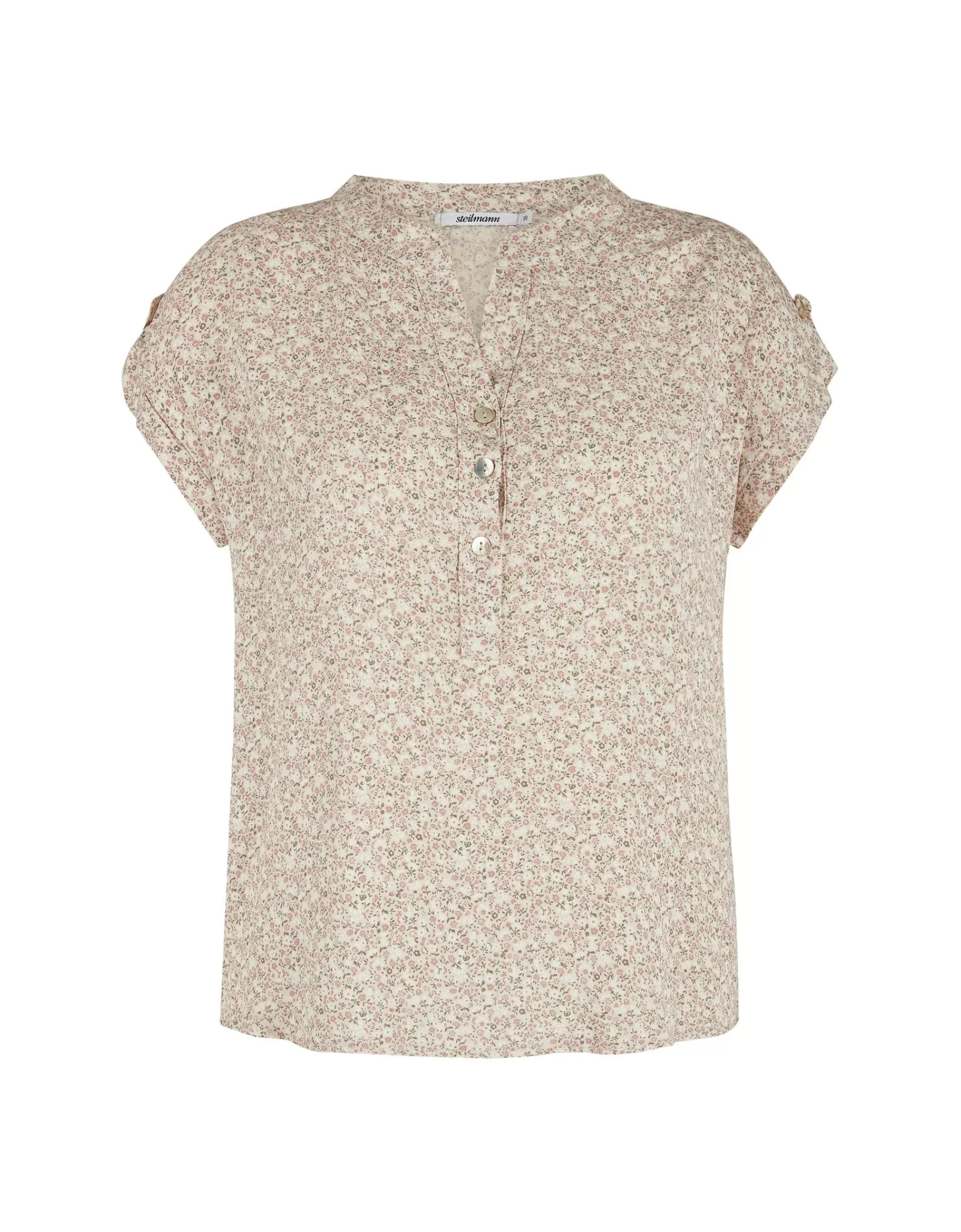 Steilmann Edition Kurzärmlige Bluse In Millefleurs Ecru Flash Sale