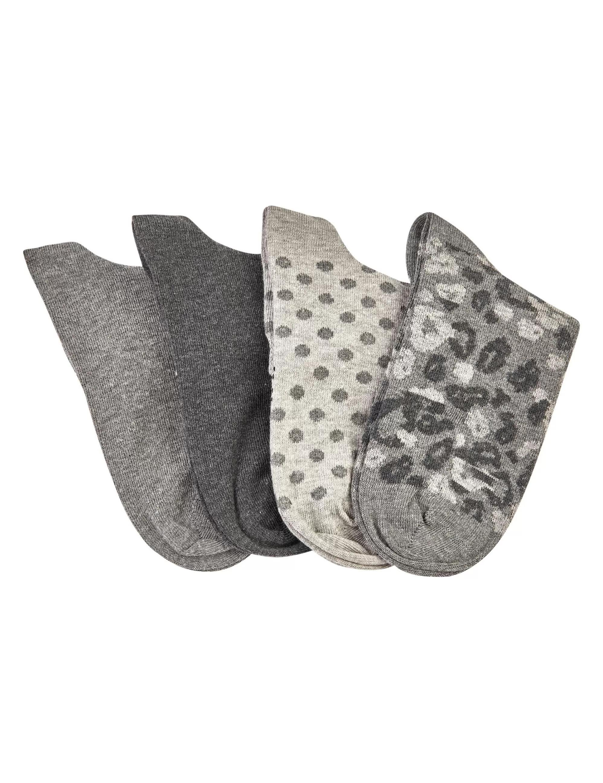 Adler Collection Kurzschaftsocken 4Er Pack, Gemustert Grau Best