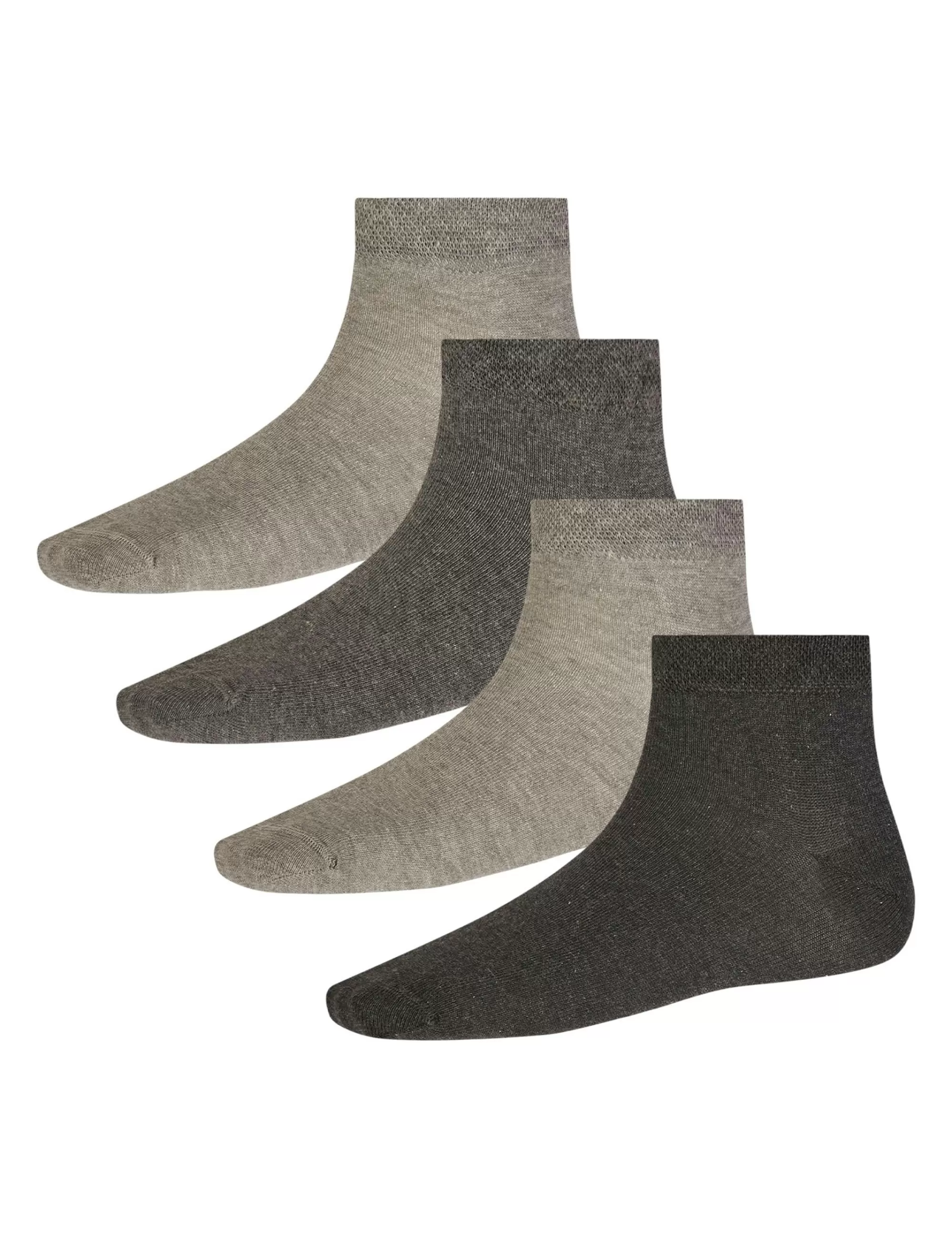 Adler Collection Kurzschaftsocken 4Er Pack, Uni Grau Clearance