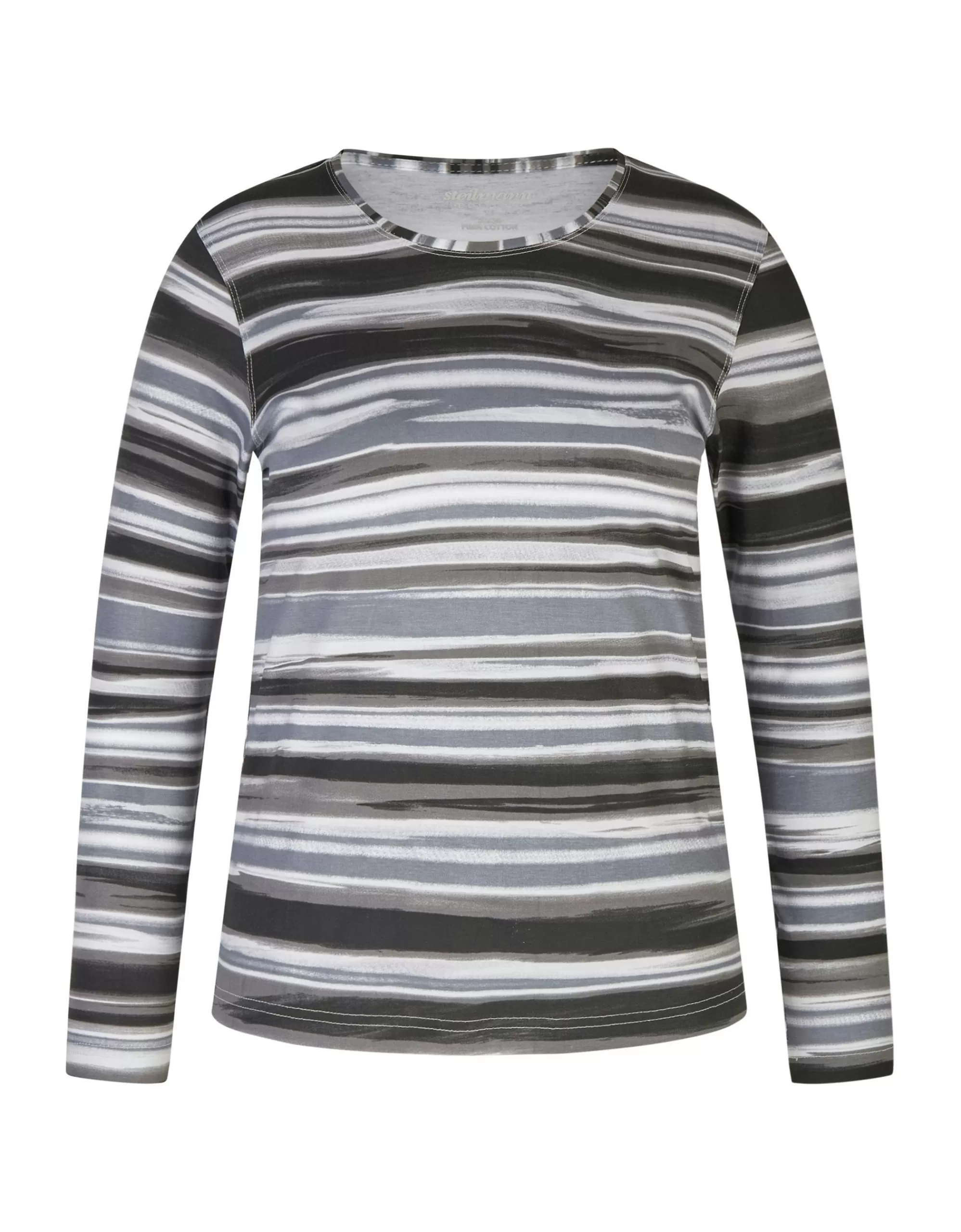 Steilmann Edition Langarmshirt Aus Pima Cotton Schwarz/Grau Best