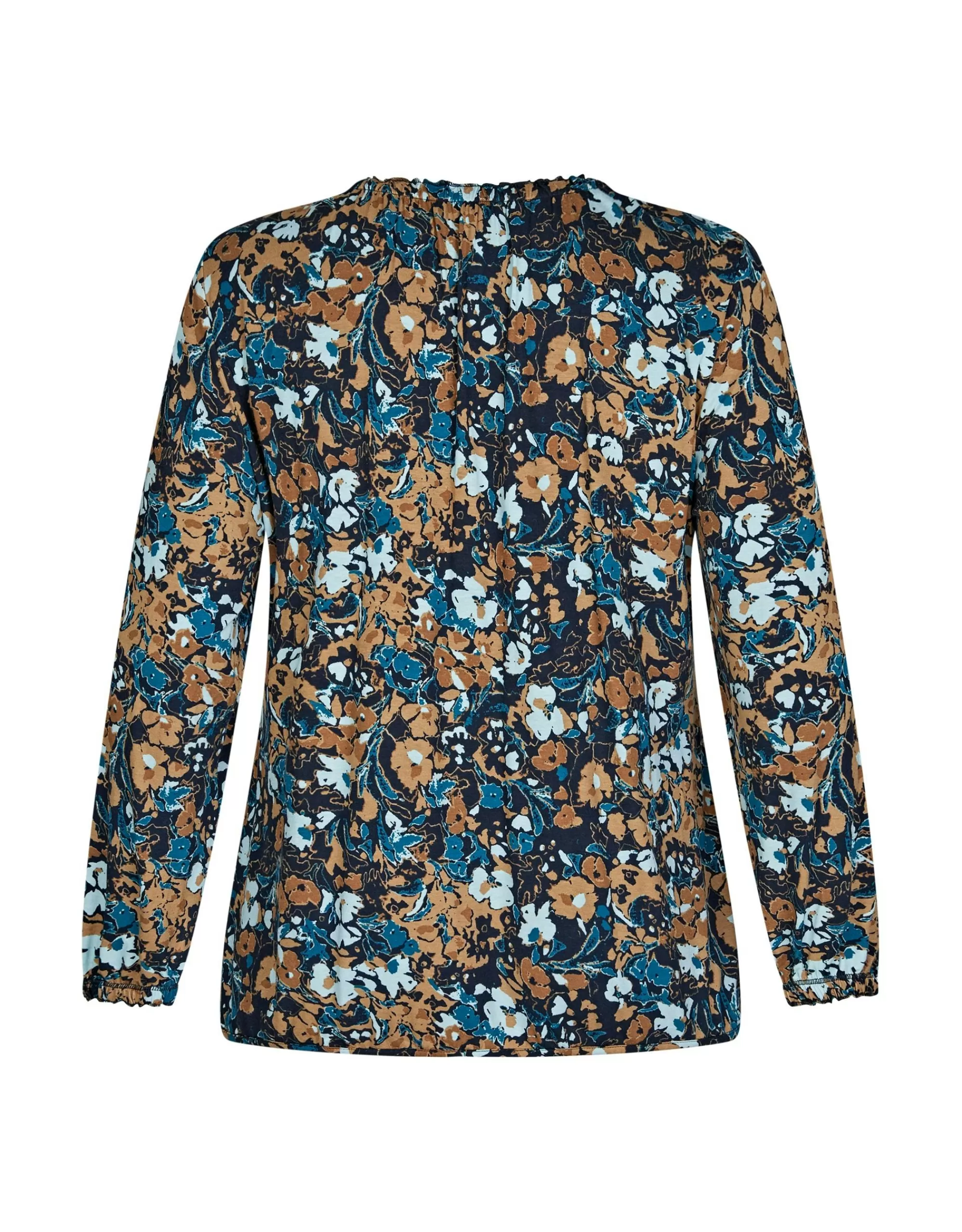 Thea Langarmshirt Mit Blumendruck Blau/Braun Sale