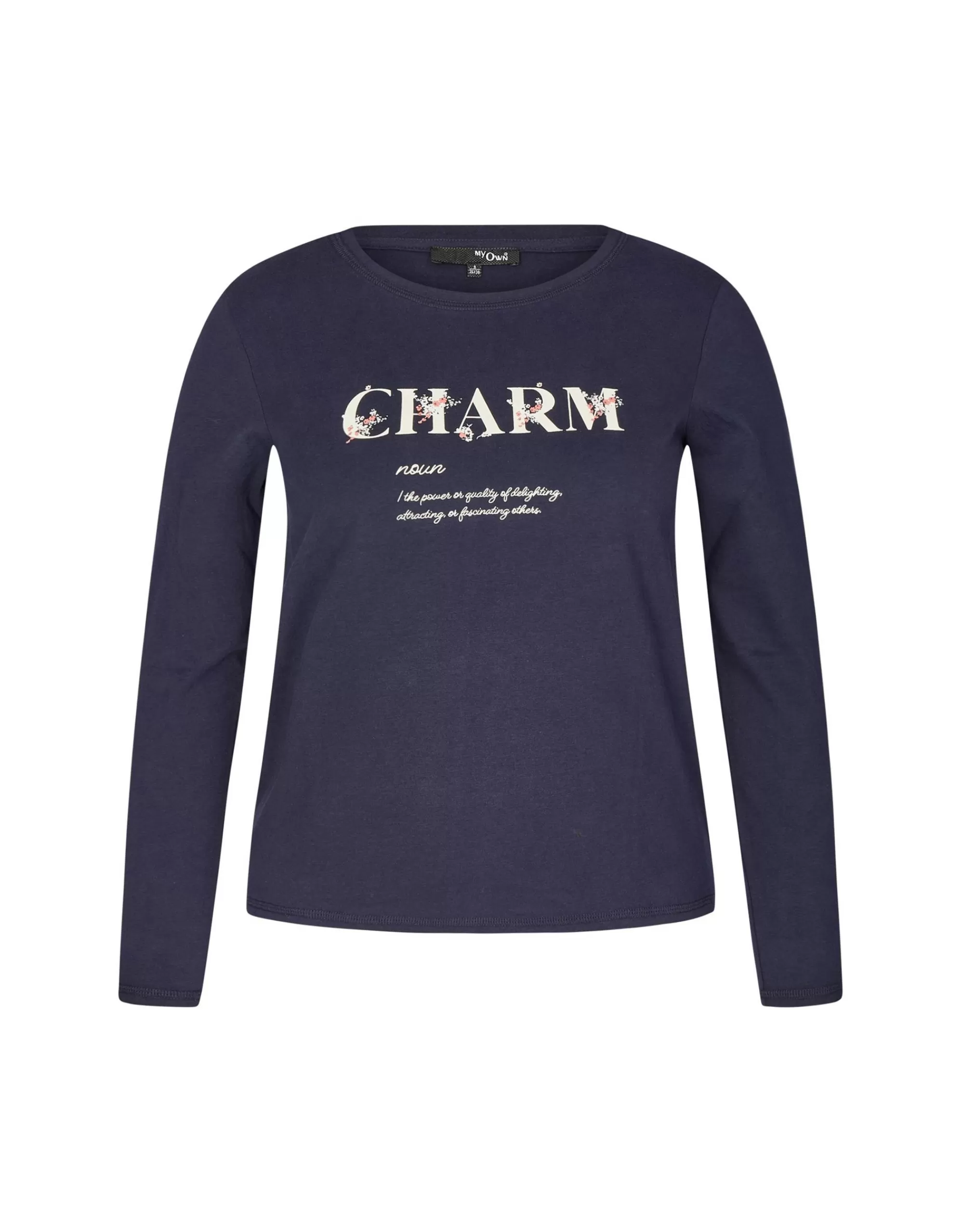 MY OWN Langarmshirt Mit Schriftzug Navy Best