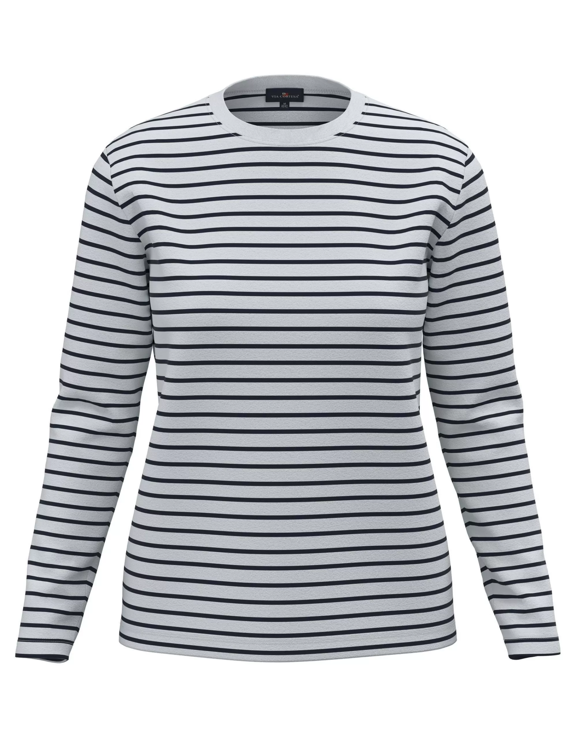 Via Cortesa Langarmshirt Mit Streifen Marine New