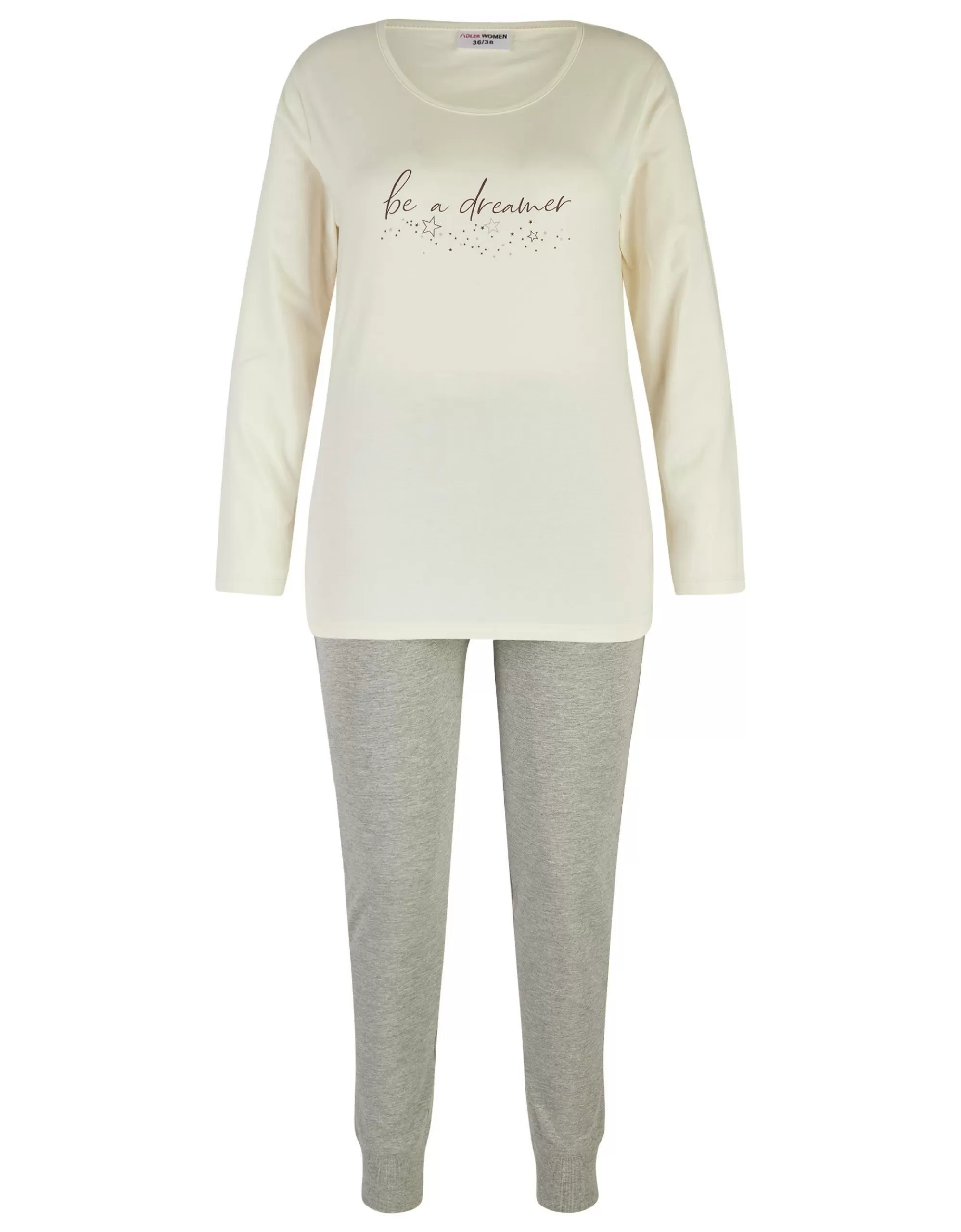 ADLER WOMEN Langer Pyjama Mit Print Creme Shop