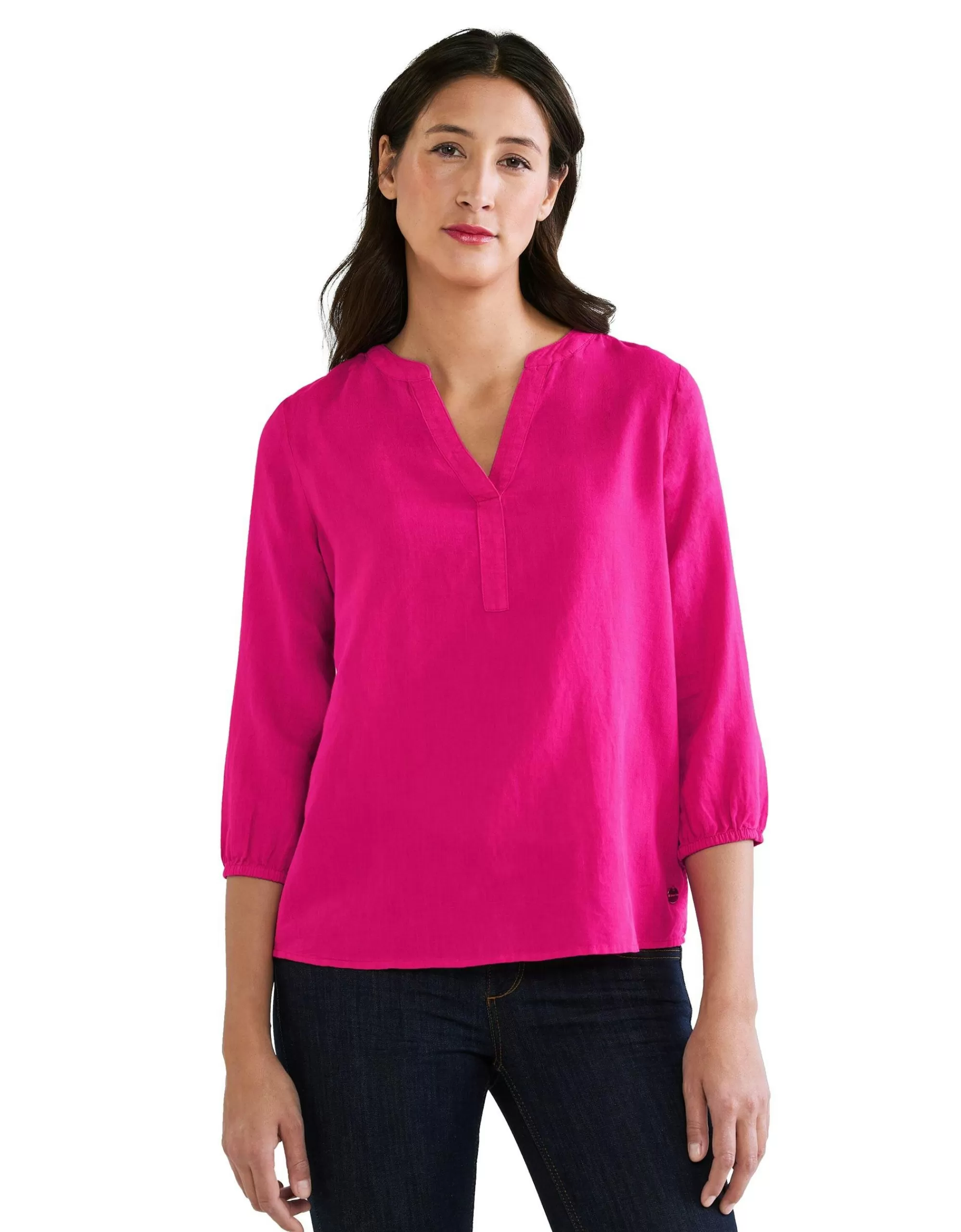 Street One Leinen Bluse Mit 3/4 Ärmel Pink Clearance