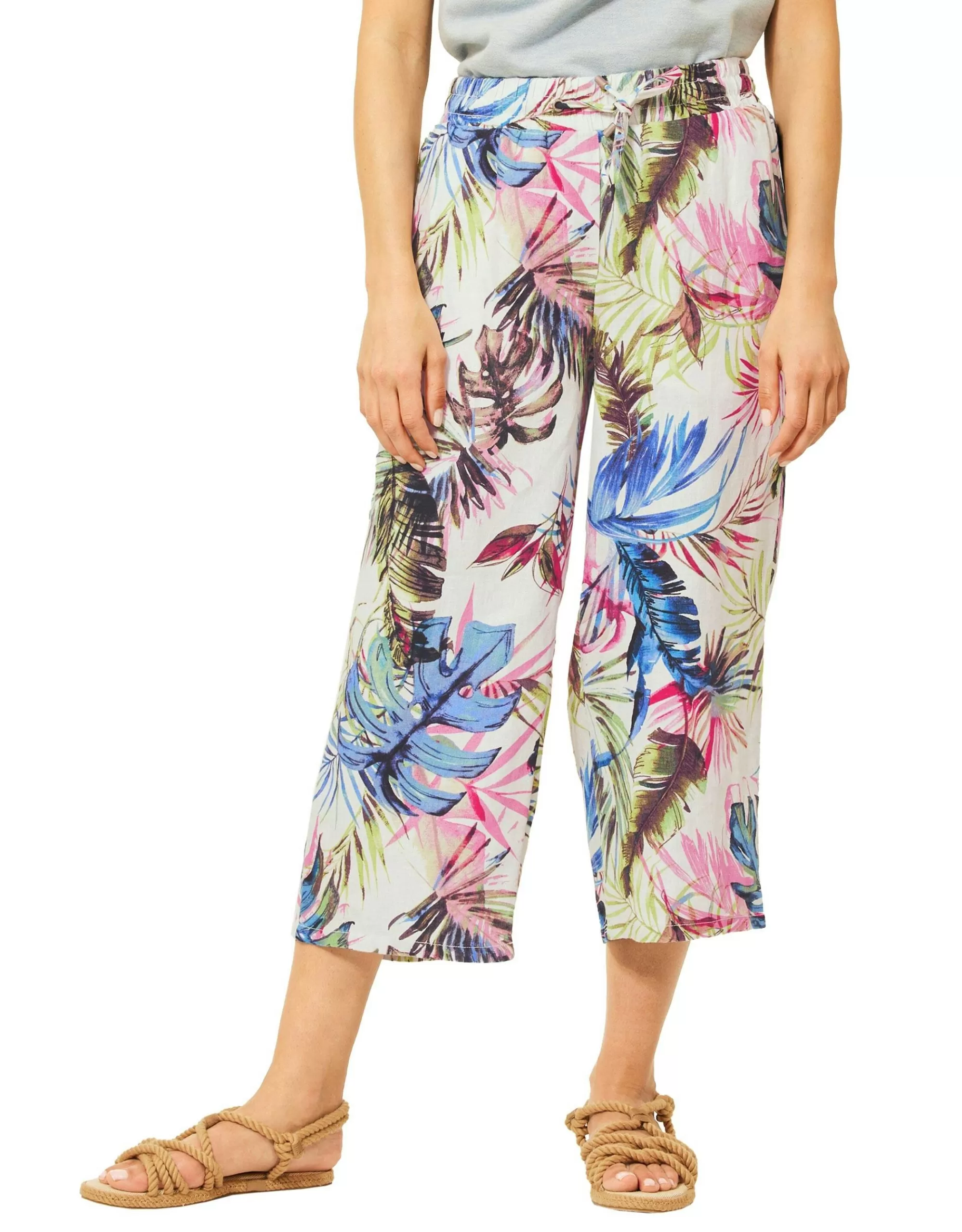 CECIL Leinenhose Mit Print Weiß Shop