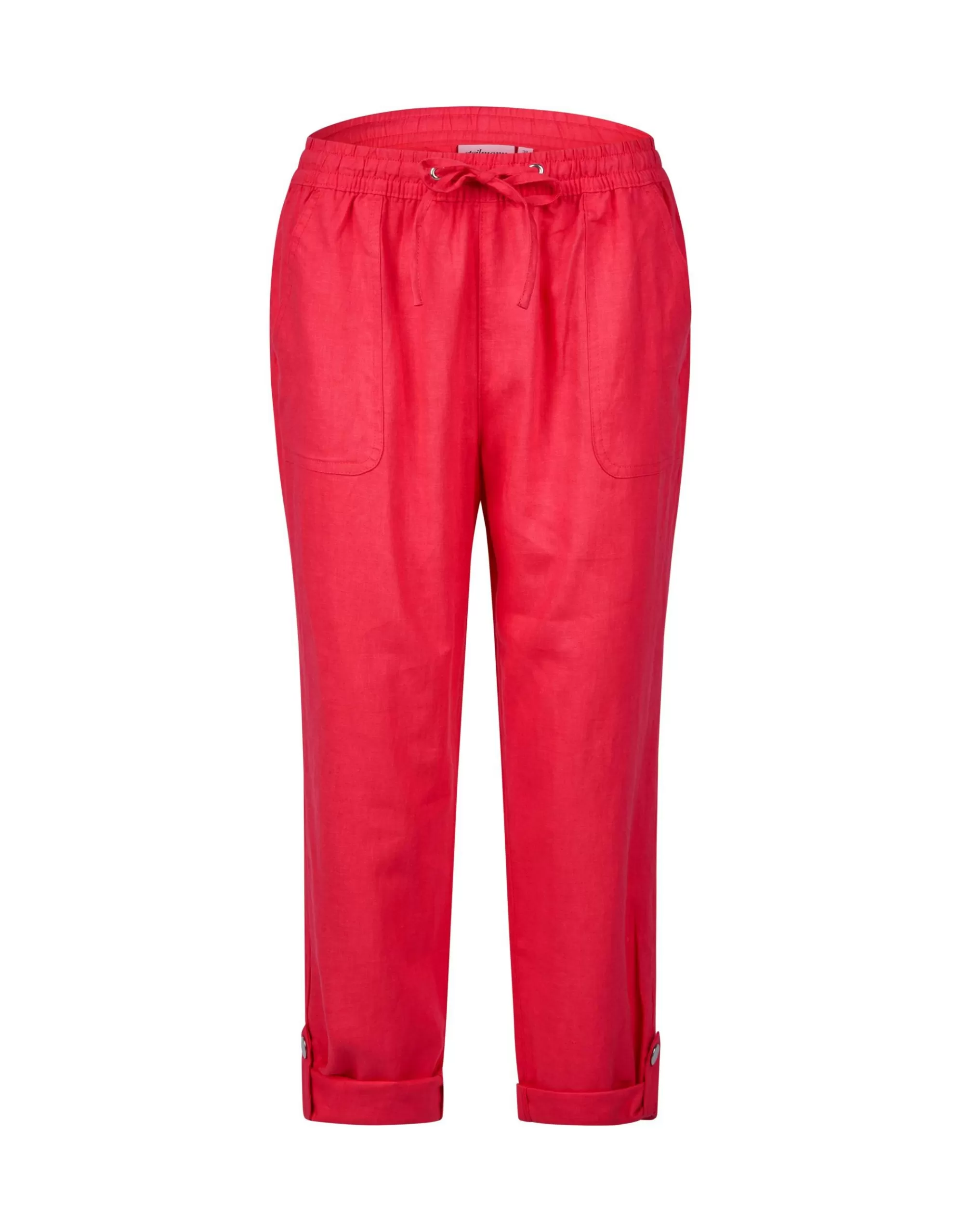 Steilmann Edition Leinenhose Mit Turn-Up Funktion Pink Cheap